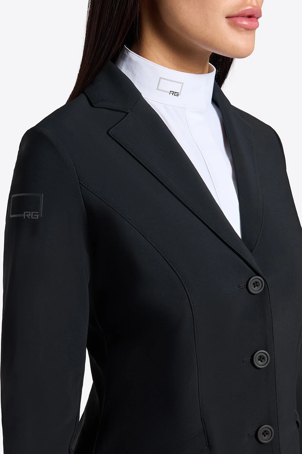 RIDER'S GENE WOMEN'S COMPETITION BUTTON JACKET IN BLACK