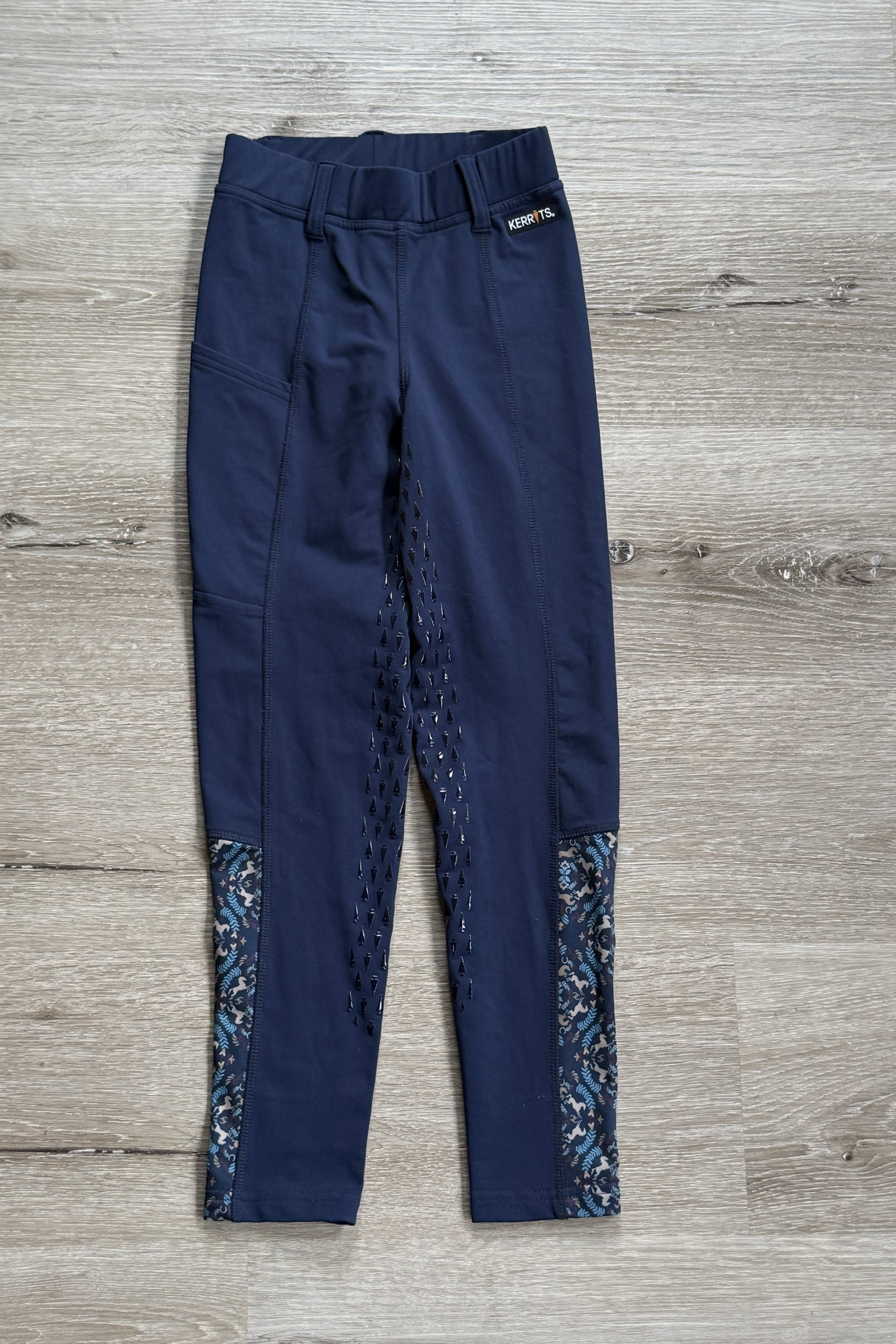 Kerrits Thermo Tech Full Leg Tights In Navy - Kids Small