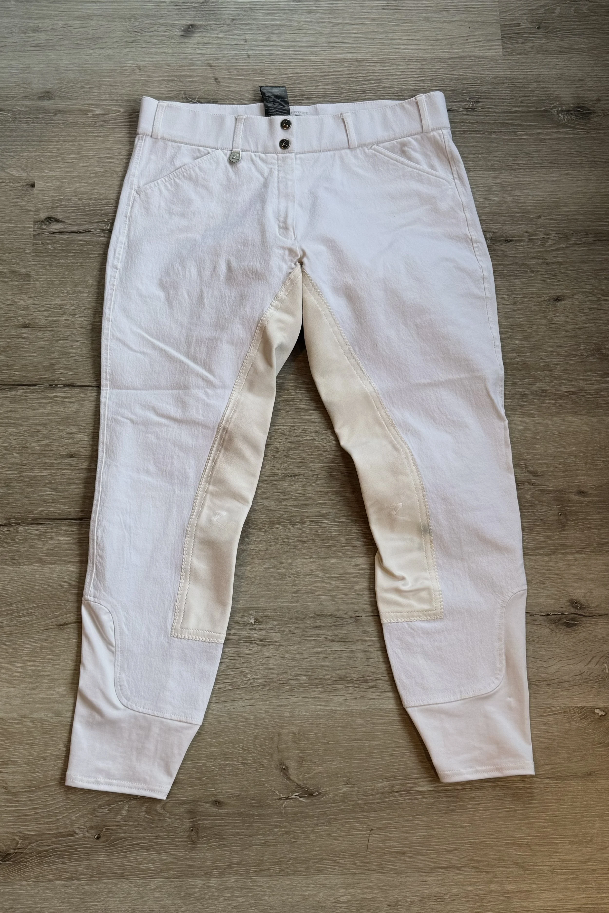Horze Suede Full Seat Breech In White - XXL