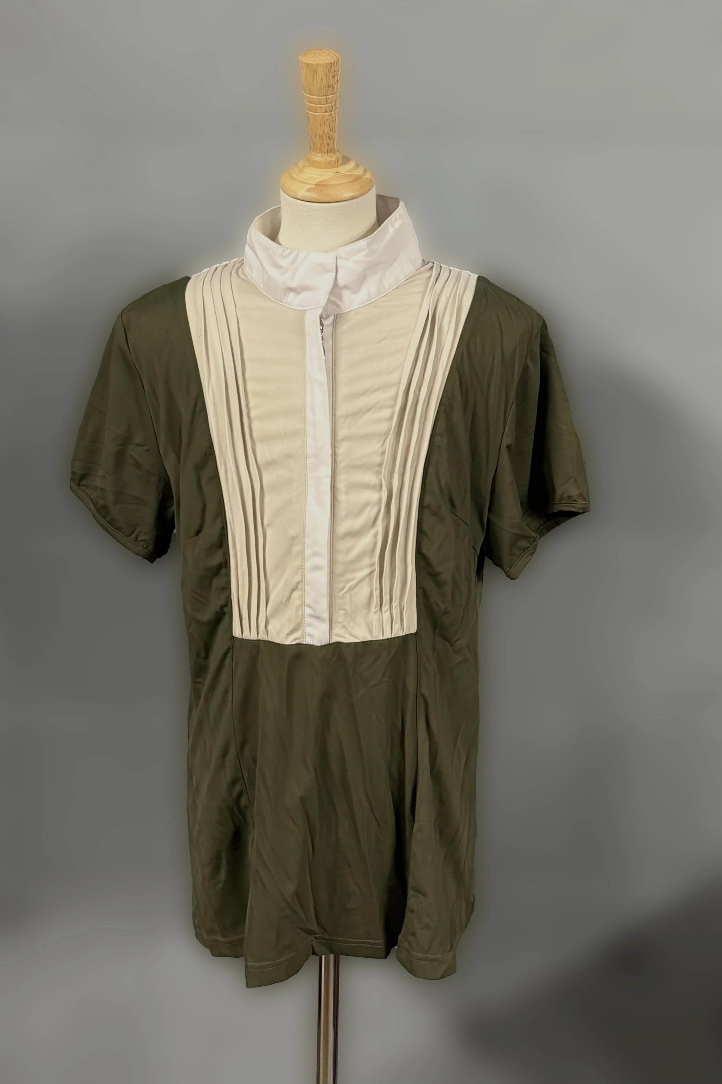 Team Equestrian Short Sleeve Show Shirt In Olive - XL
