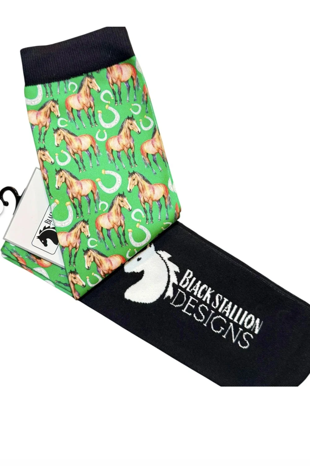 Black Stallion Designs Socks - Horses & Horseshoes