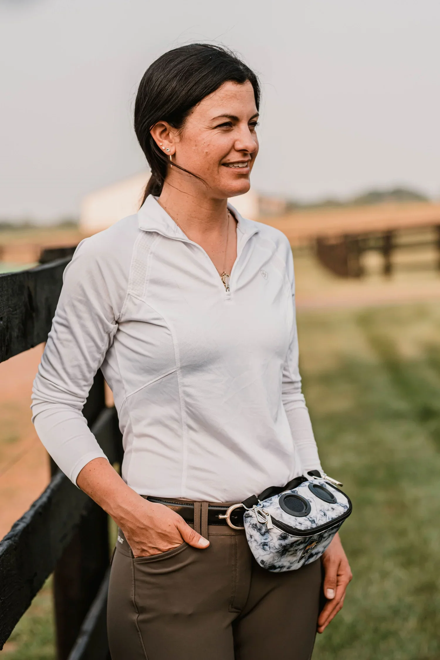 Schulz Equine Beat Bag in Black and White Marble Inspired