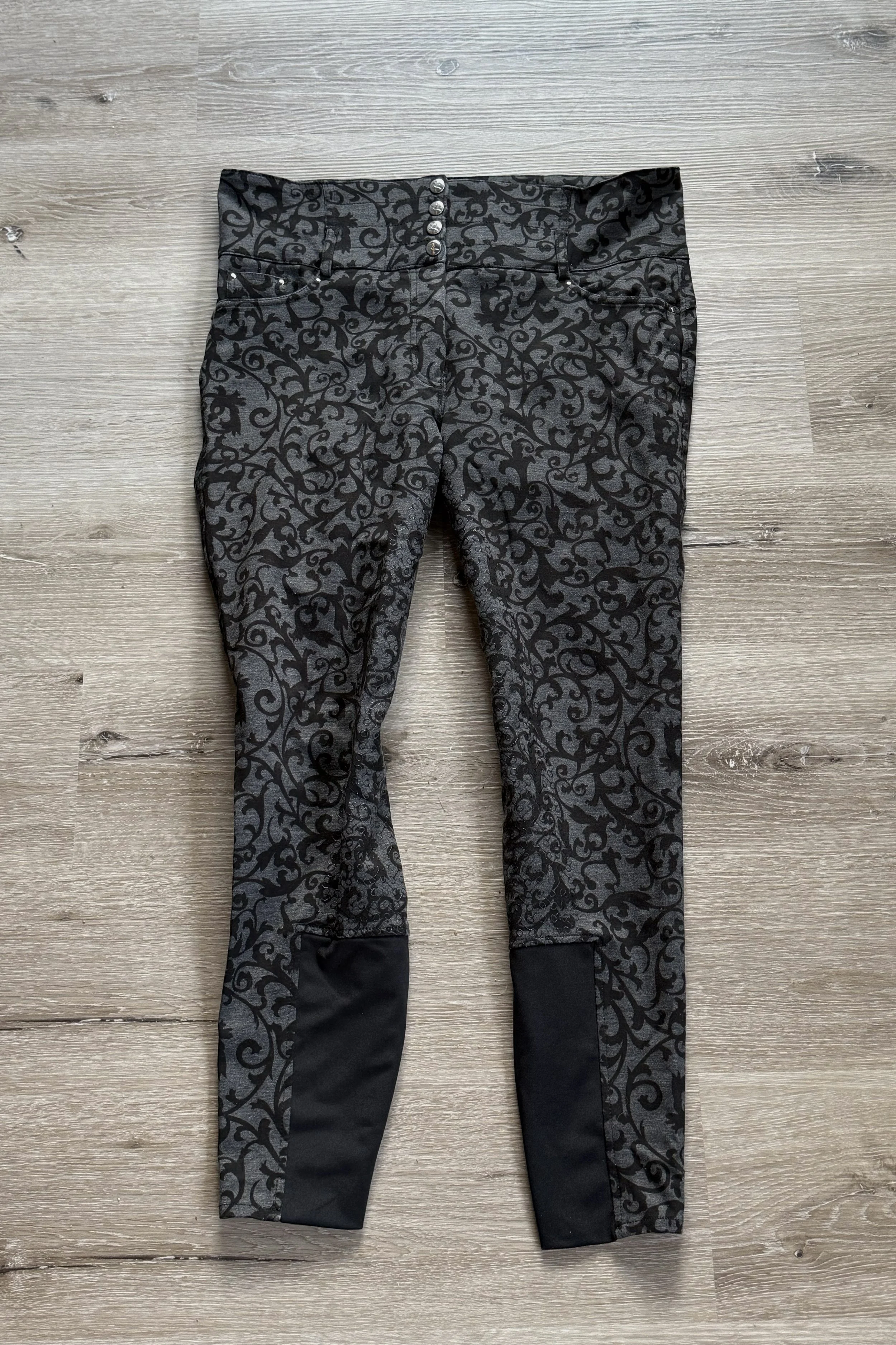 Horze Tara High Waist Full-Seat Breech In Black Paisley - 32