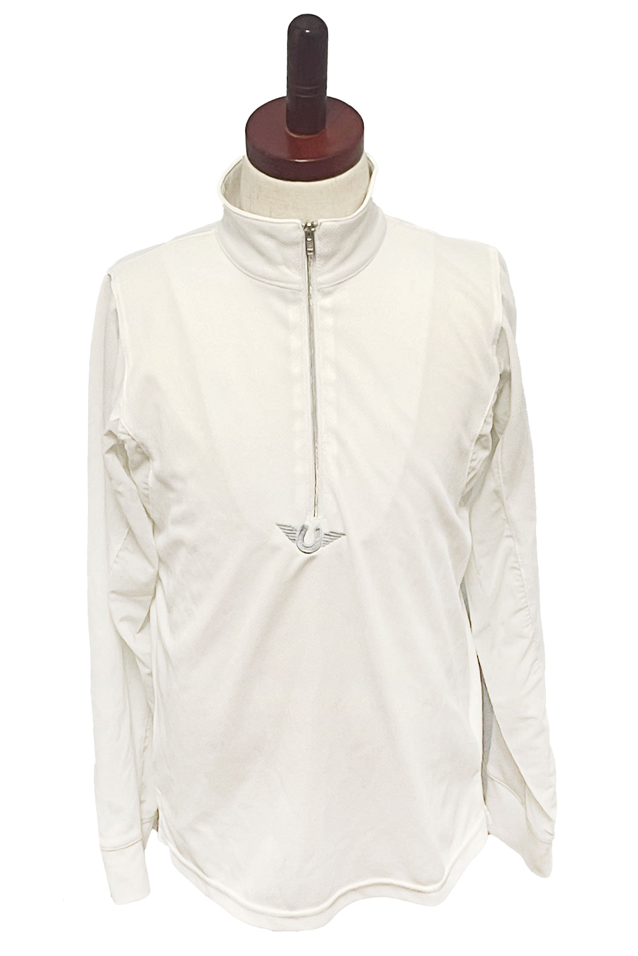 Tuff Rider Ventilated Technical Long Sleeve Sport Shirt In White - Kids Large