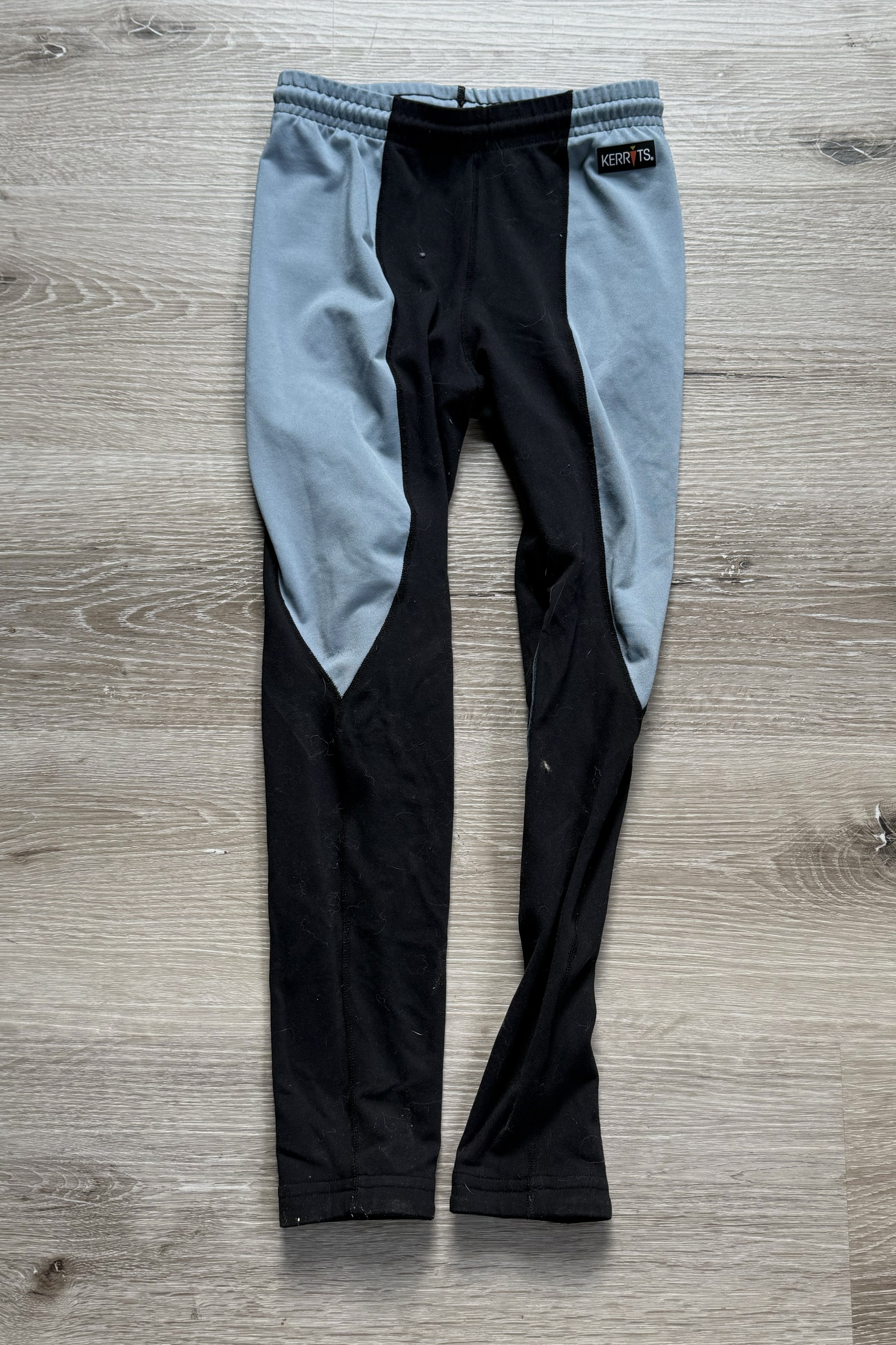 Kerrits Performance Knee Patch Tights In Blue & Black - Kids Medium