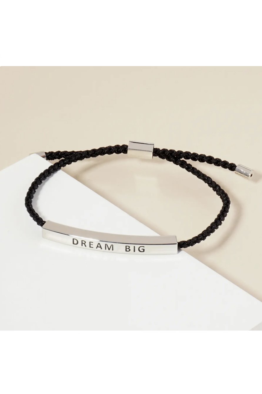 Inspirational "Dream Big" Adjustable Bar Bracelet - Gold Or Silver