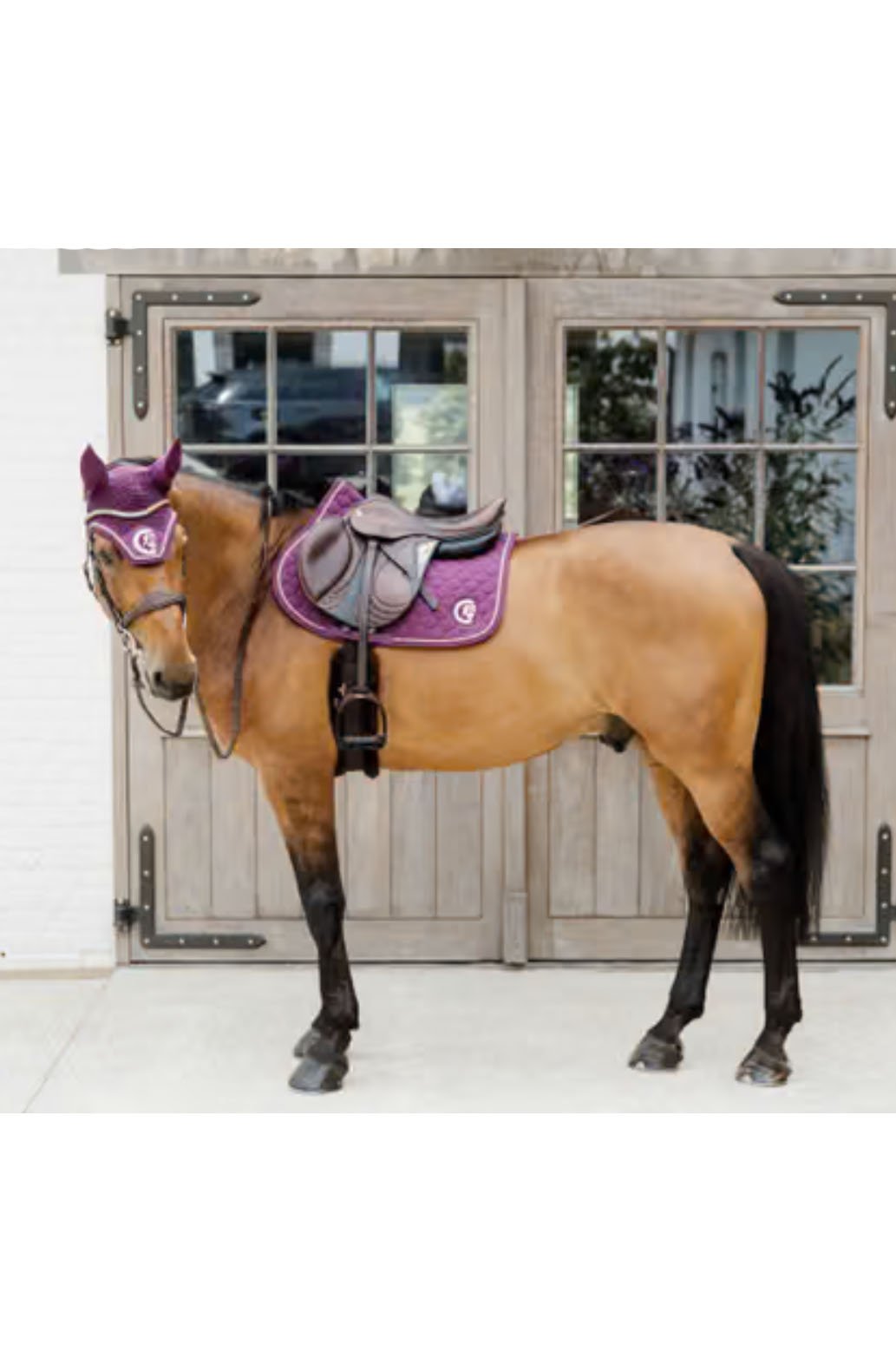 Kentucky Horsewear Fly Veil Wellington 3D Logo Rope In Purple - Full - 2nd Round Equestrian