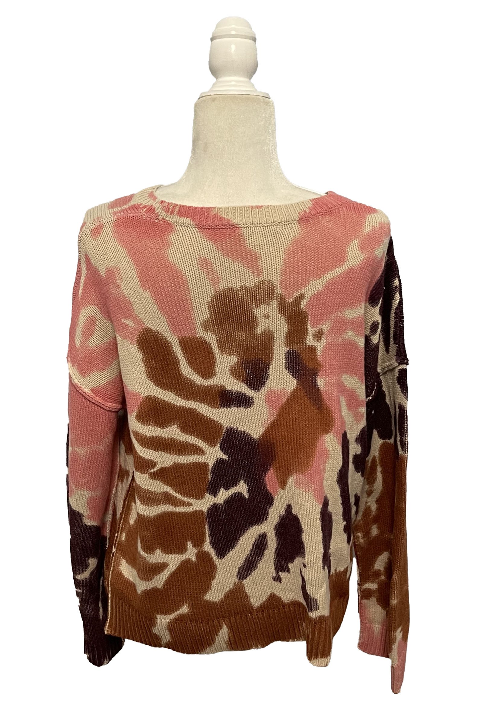 Lisa Todd Crew Neck Sweater In Pink Tie Dye - Small - 2nd Round Equestrian