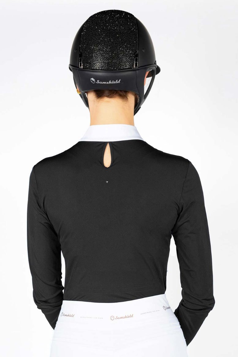 Samshield Faustina Long Sleeve Show Shirt In Black Crystal - 2nd Round Equestrian
