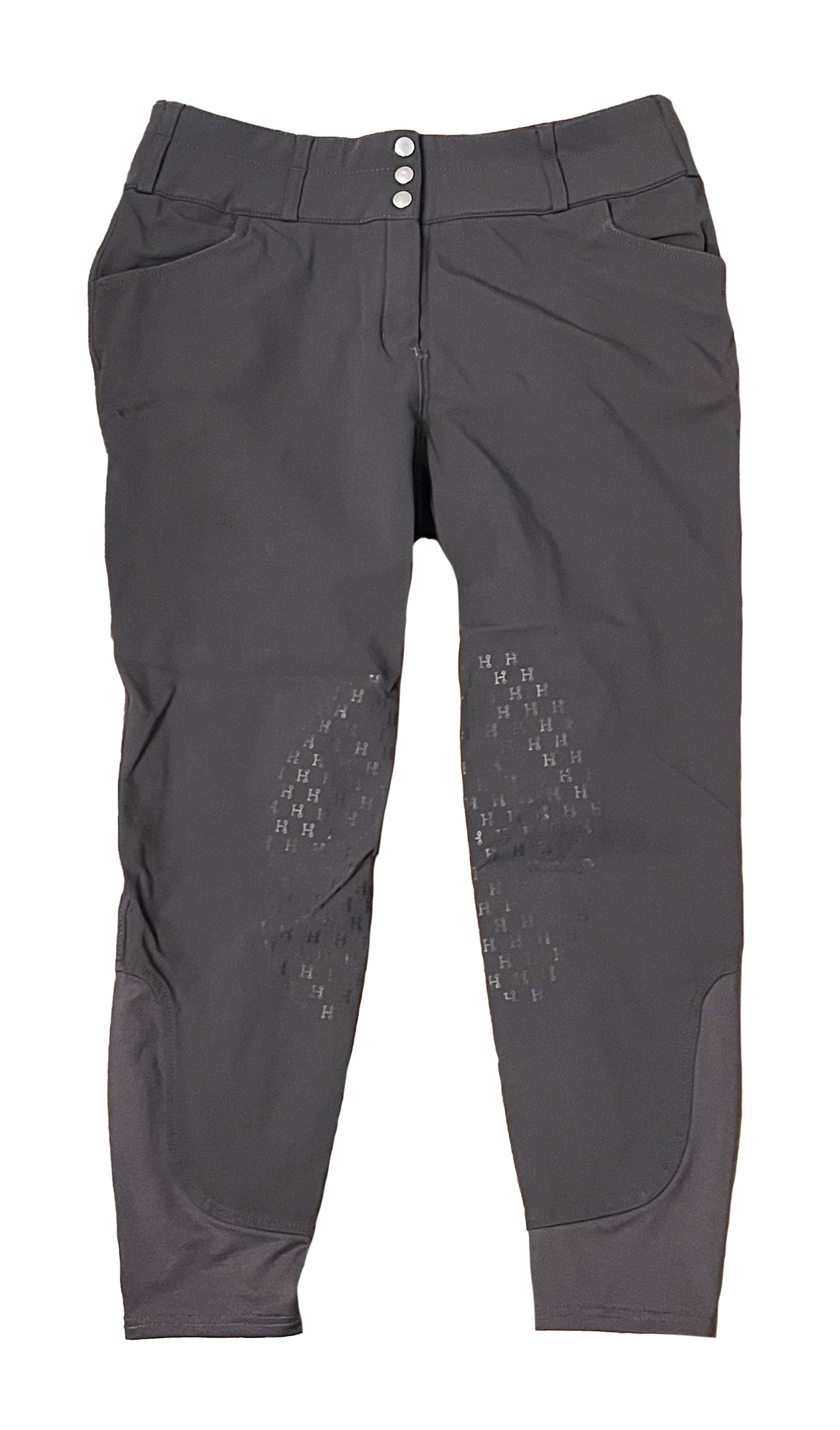 Smartpak Hadley Curvy Fit Grip Knee Patch Breech In Grey - 34R