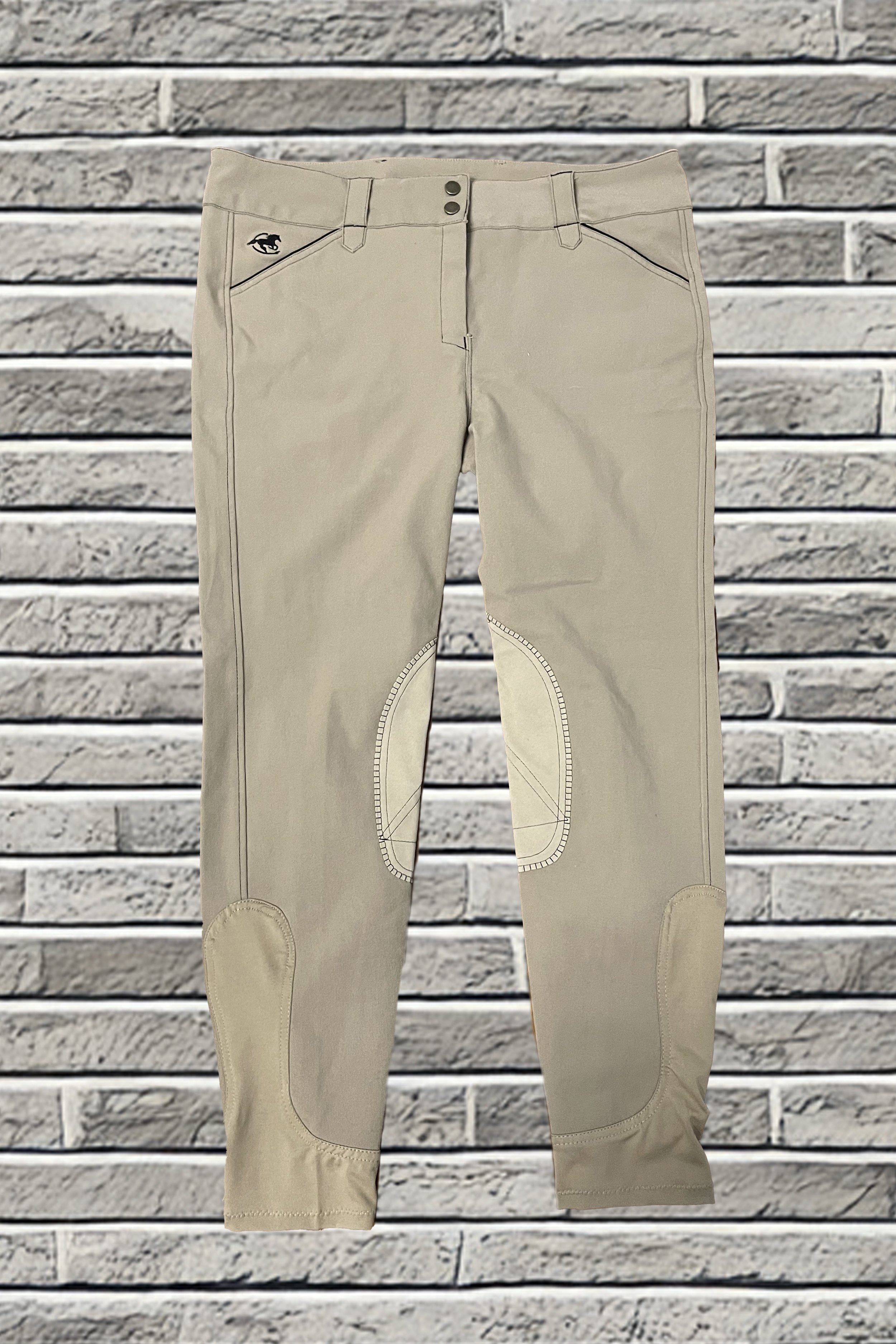 Smartpak Piper Knee Patch Breeches In Tan With Black - 36L
