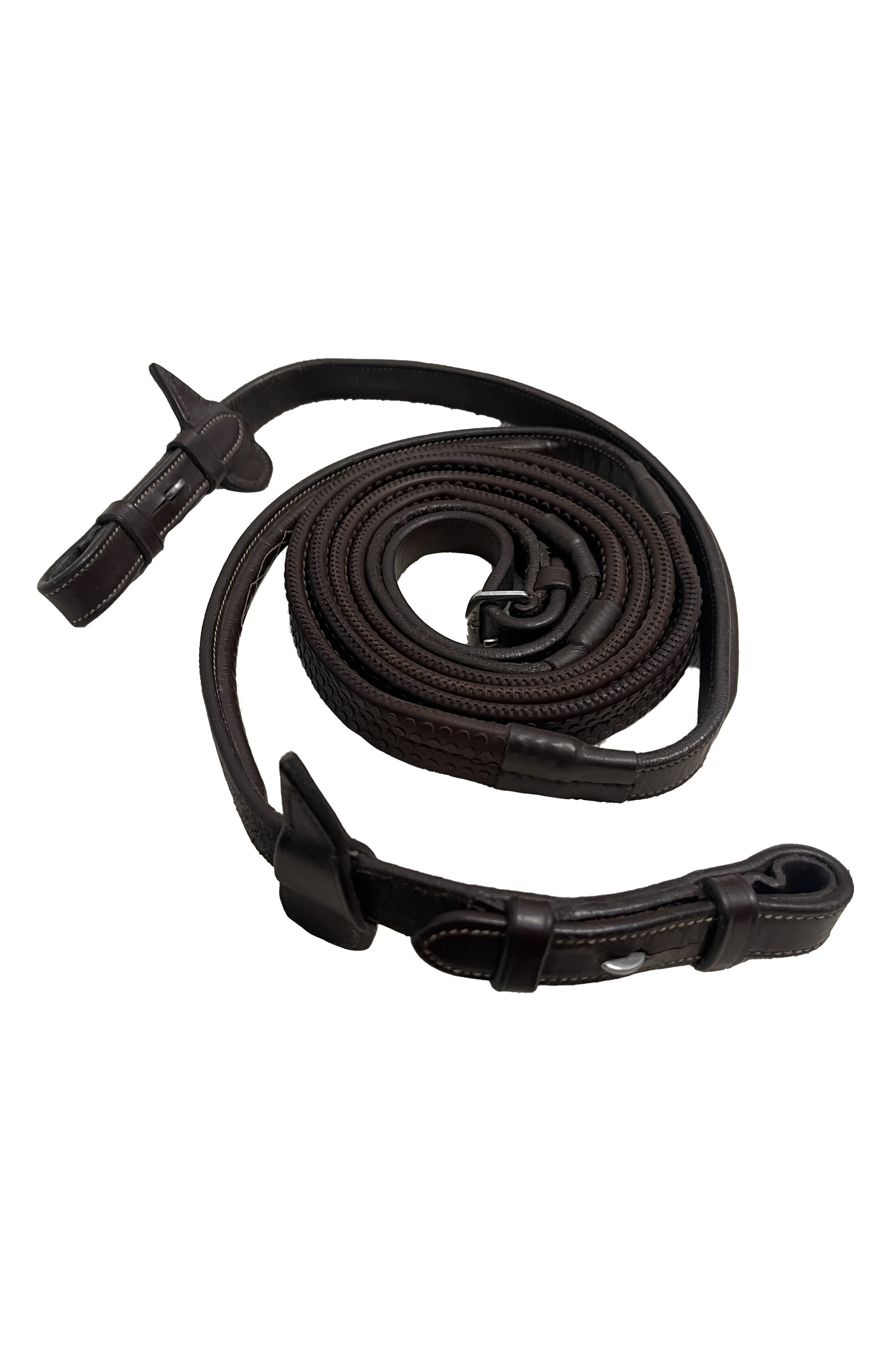 Dy'on US Collection 5/8" Rubber Reins In Brown - Full - 2nd Round Equestrian
