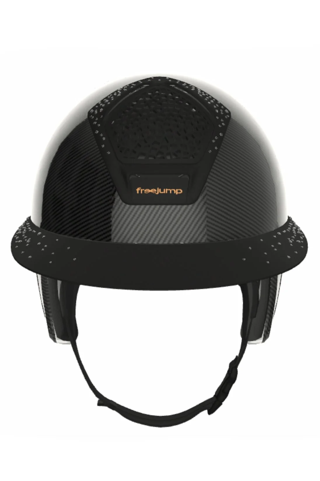 Freejump Voronoi CARBON CUSTOM Wide Brim Helmet In BLACK GLOSS/BLACK CRYSTALS