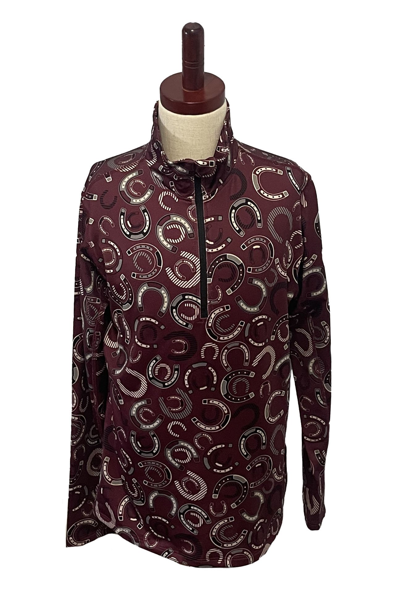 Kerrits Long Sleeve 1/4 Zip Baselayer In Burgundy - Kids Large