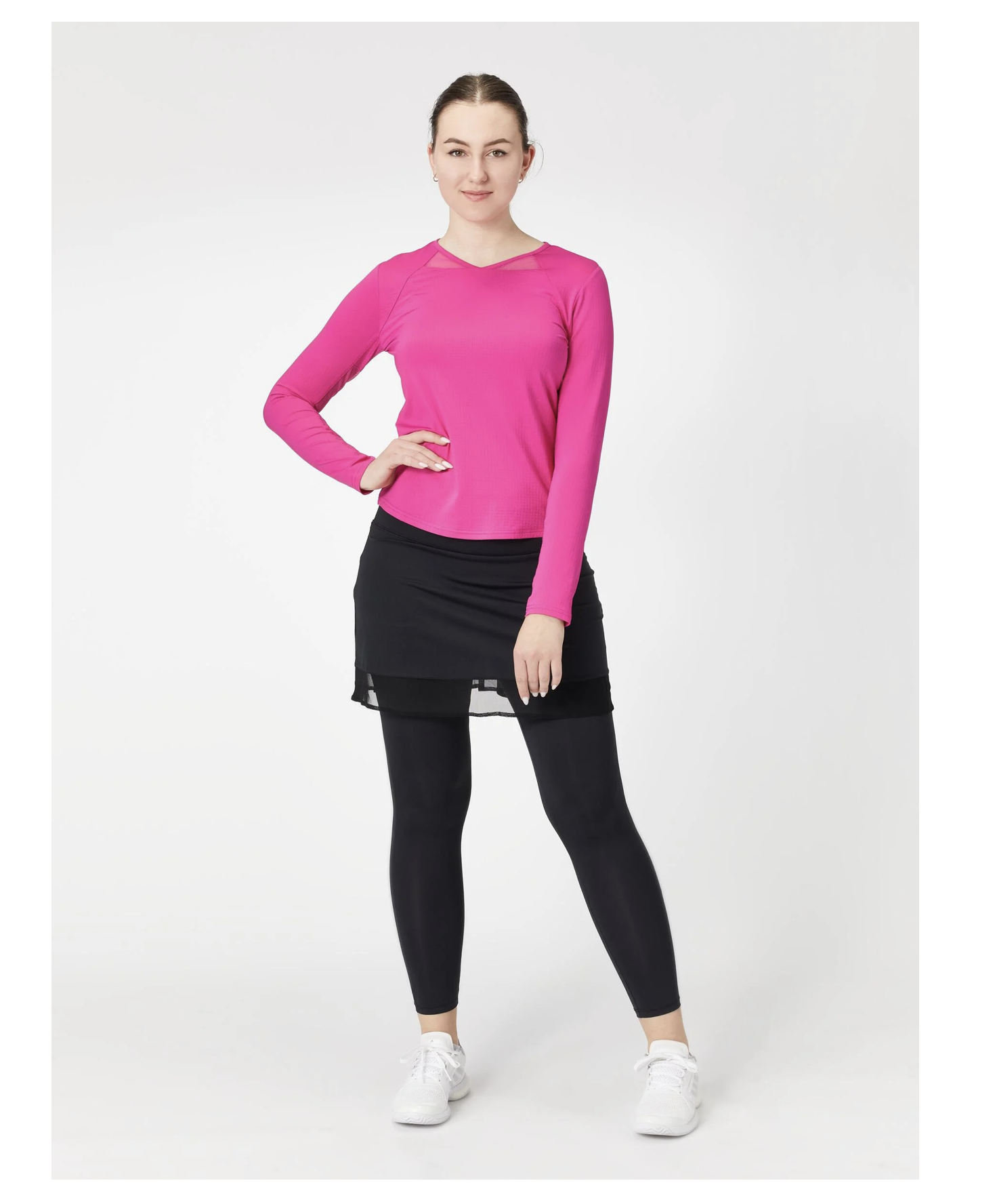 SanSoleil Women's SolTek Long Sleeve In Fuchsia - 2nd Round Equestrian