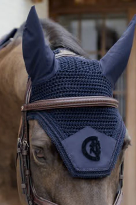 Kentucky Horsewear Fly Veil Wellington 3D Logo In Navy - Full - 2nd Round Equestrian