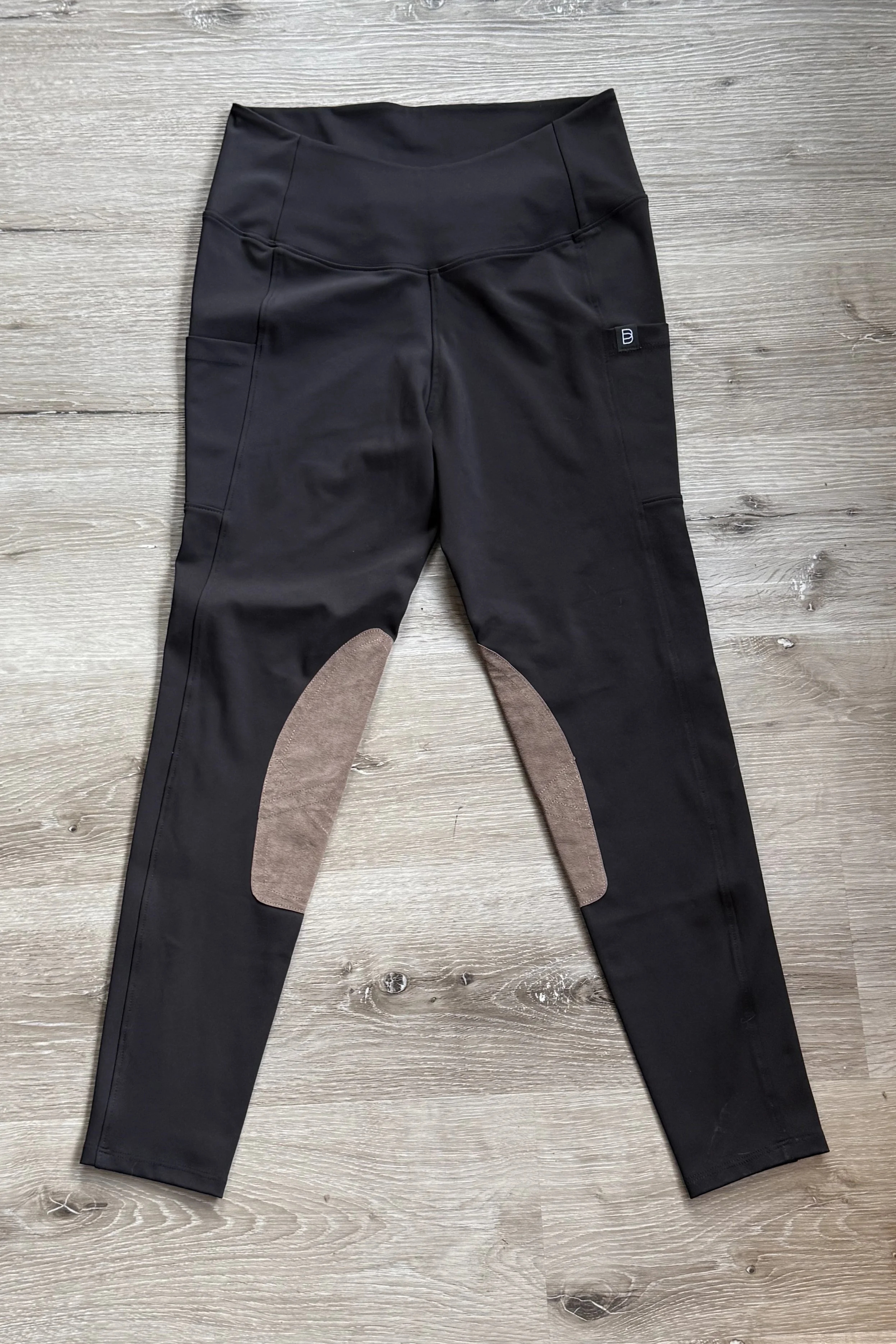 Botori Equestrian Kate Riding Knee Patch Tights In Black - XL