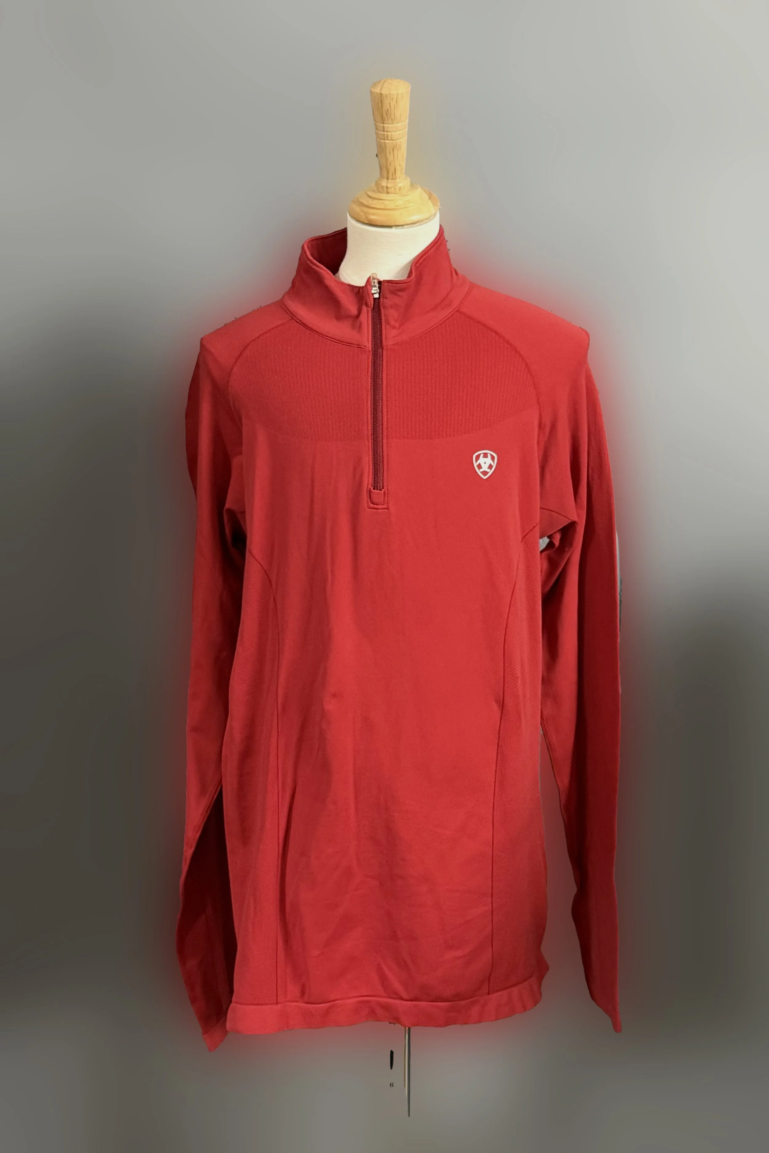 Ariat 1/4 Zip Long Sleeve Baselayer In Red - Medium