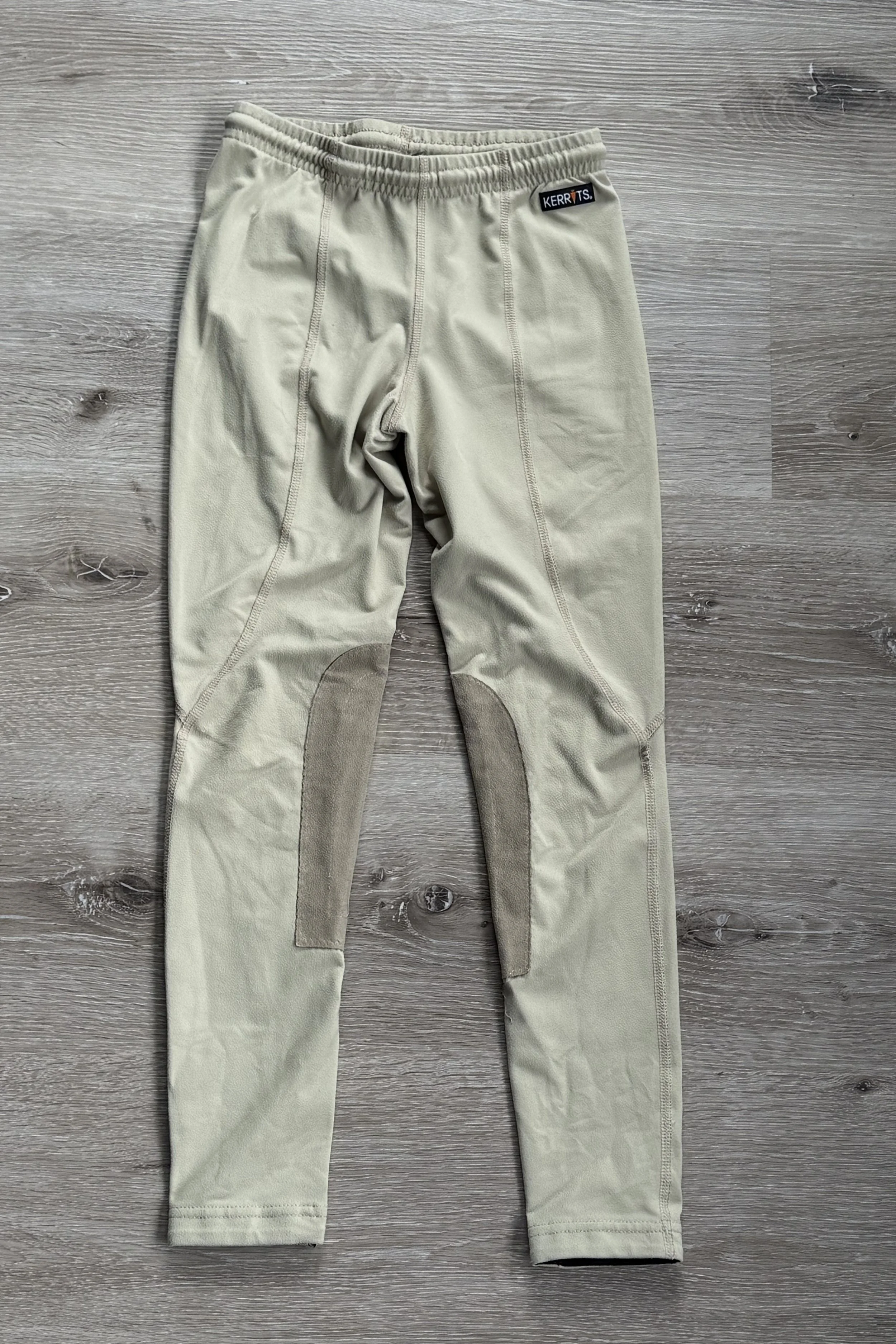 Kerrits Performance Knee Patch Tights In Tan - Kids Large