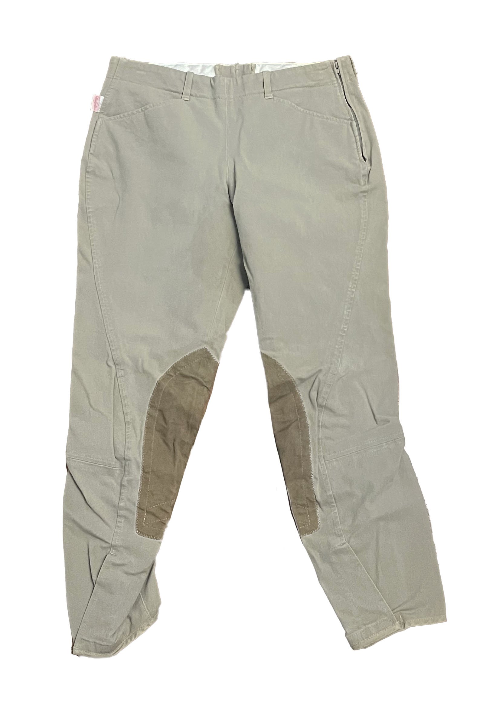 The Tailored Sportsman Side-Zip Knee Patch Breeches In Tan - 28L - 2nd Round Equestrian