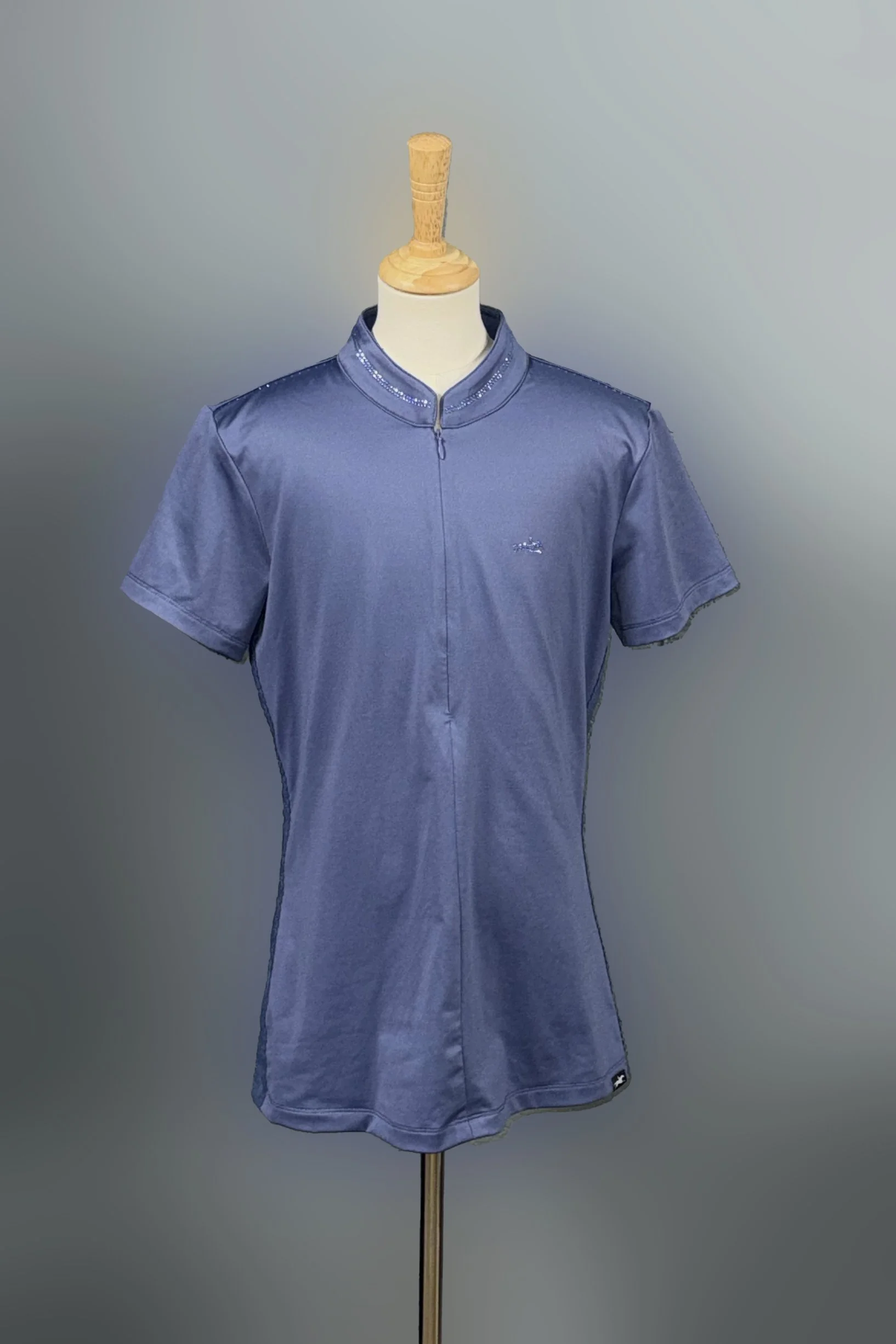Schockemohle Summer Page Style Functional Shirt In Jeans Blue - Medium