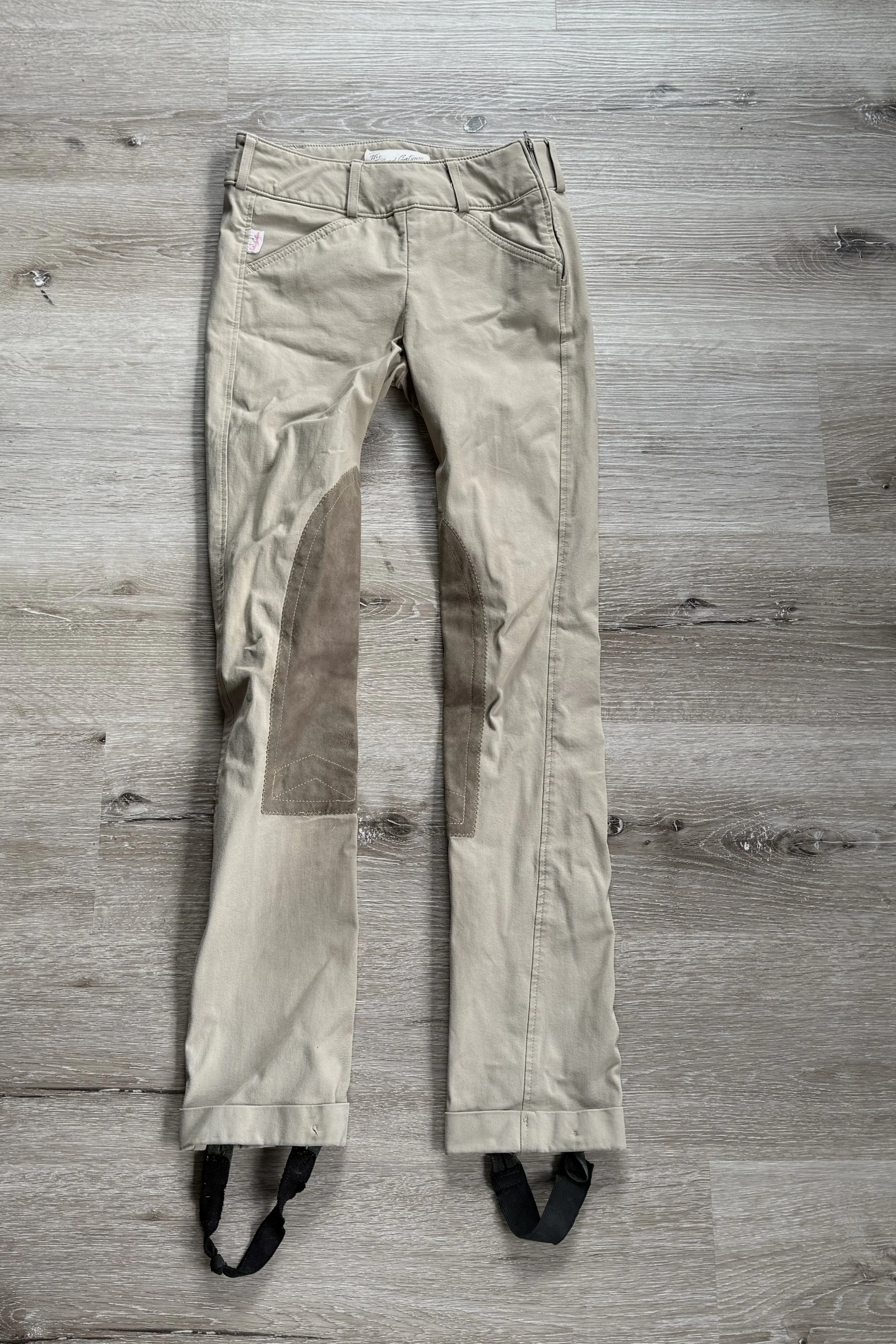 Tailored Sportsman #3969 Trophy Hunter Side Zip Knee Patch Breech In Tan - Kids 14 Regular