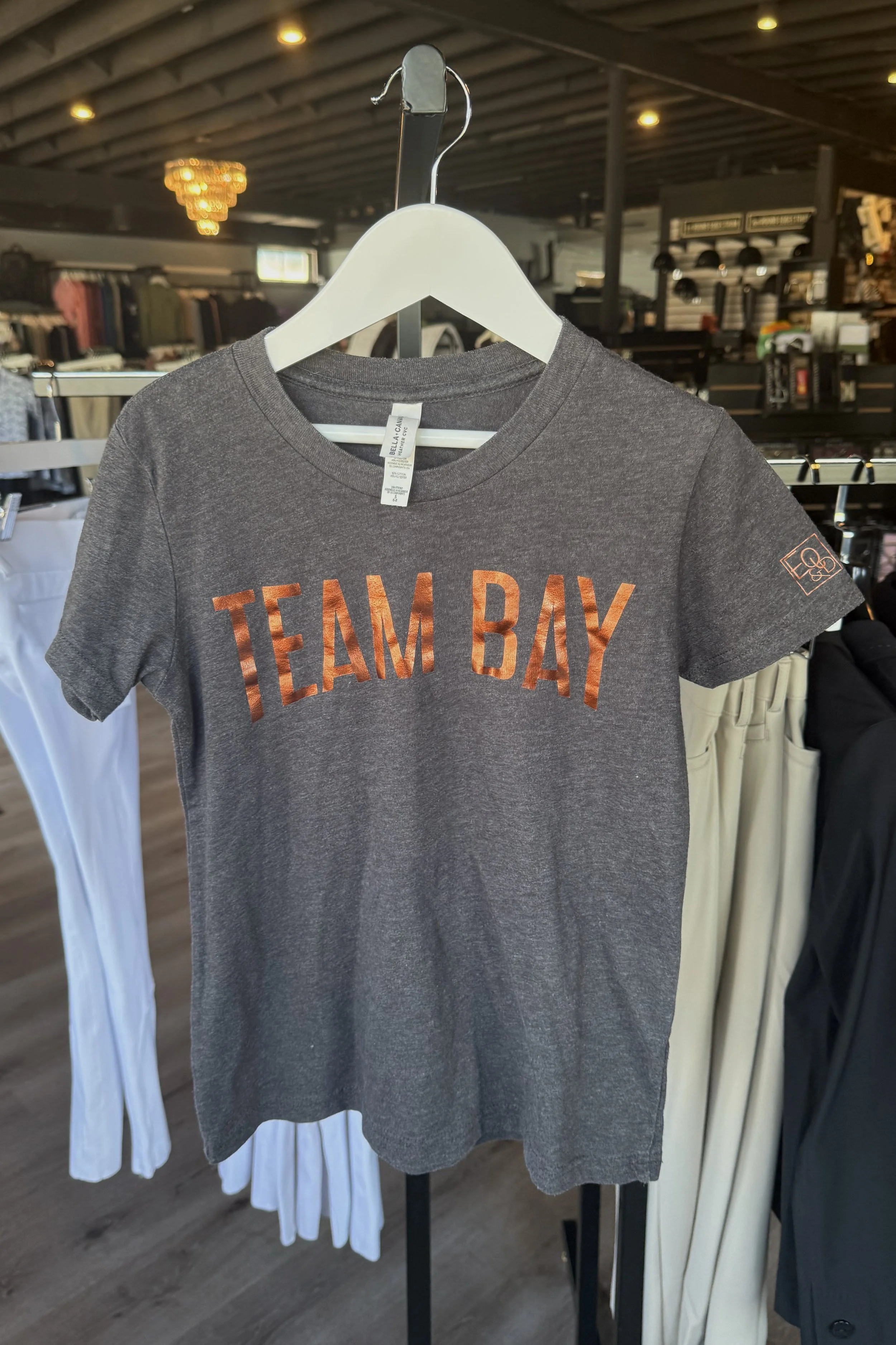 Bella+Canvas "Team Bay" Graphic Tee In Grey - Kids Small