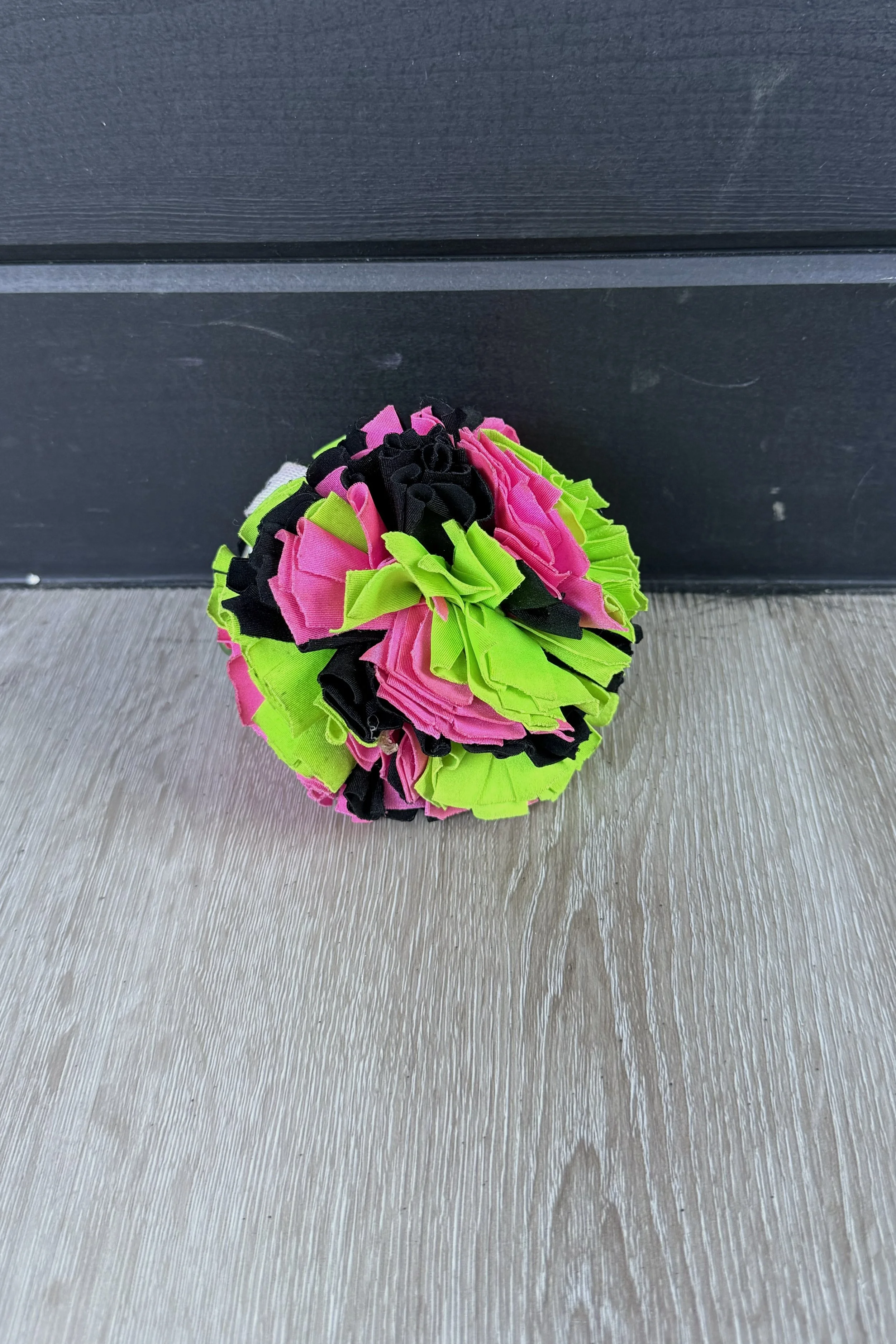 Fluff Monkey In Black, Pink & Green