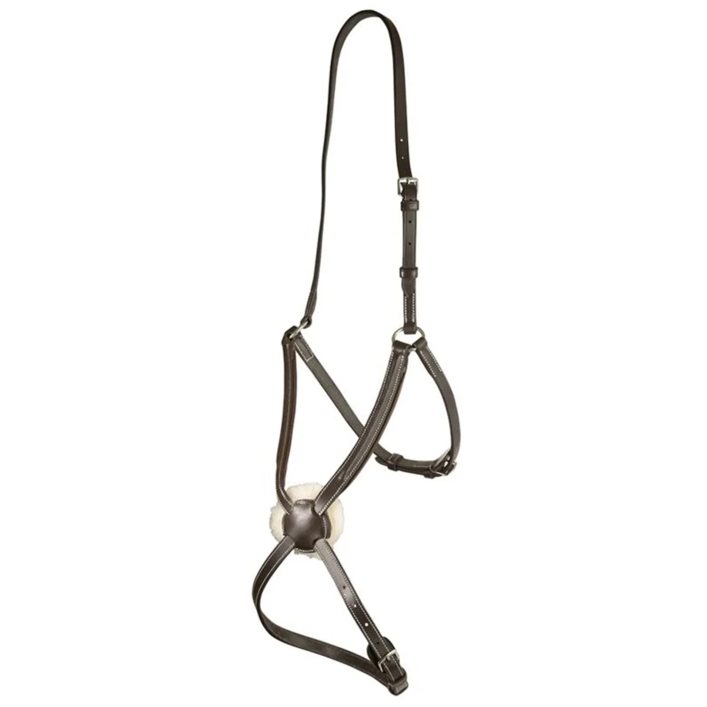 Da Vinci Plain Raised Adjustable Figure 8 Noseband In Dark Brown - Cob