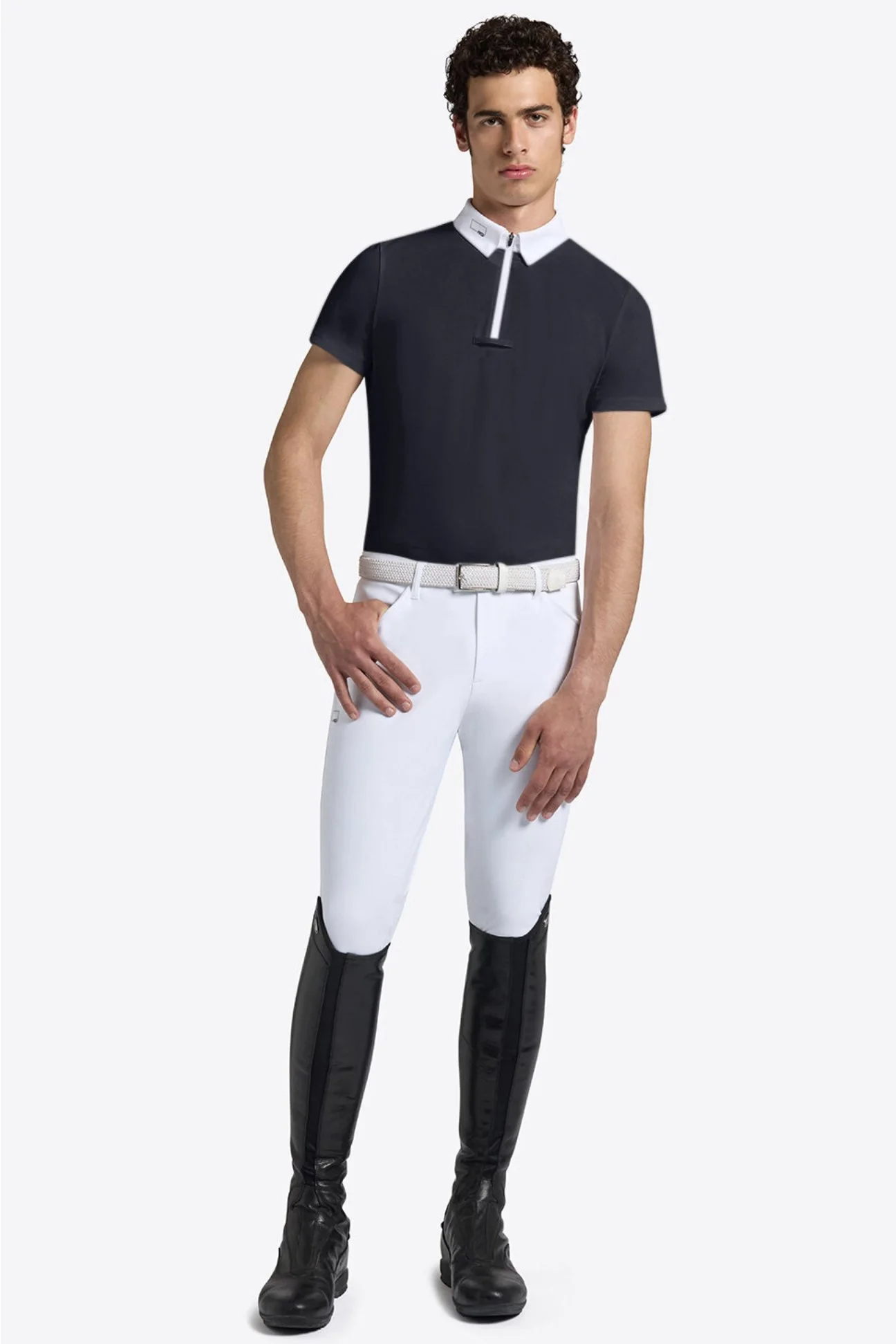 RIDER’S GENE MEN’S SHORT-SLEEVE COMPETITION SHIRT IN NAVY