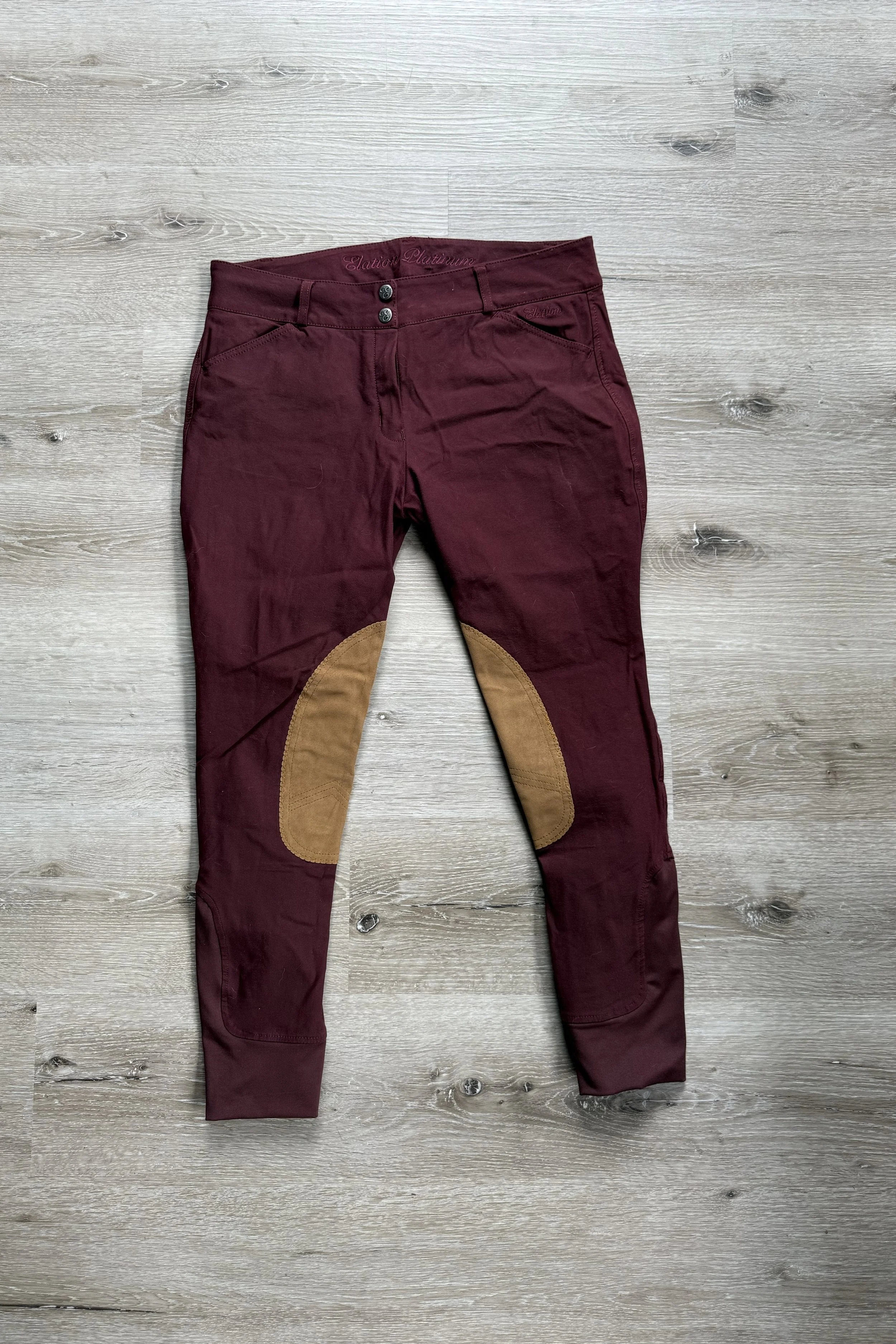 Elation Platinum Knee Patch Breech in Burgundy - 32