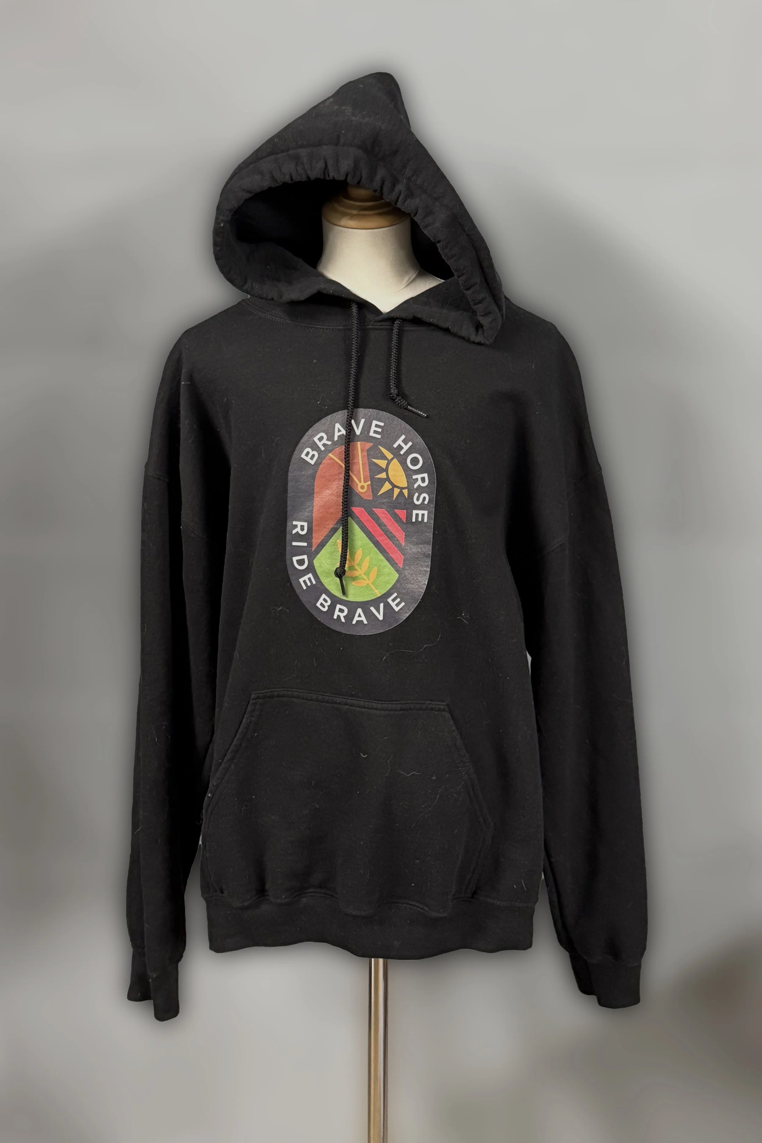 Hoodie With Logo In Black - Medium
