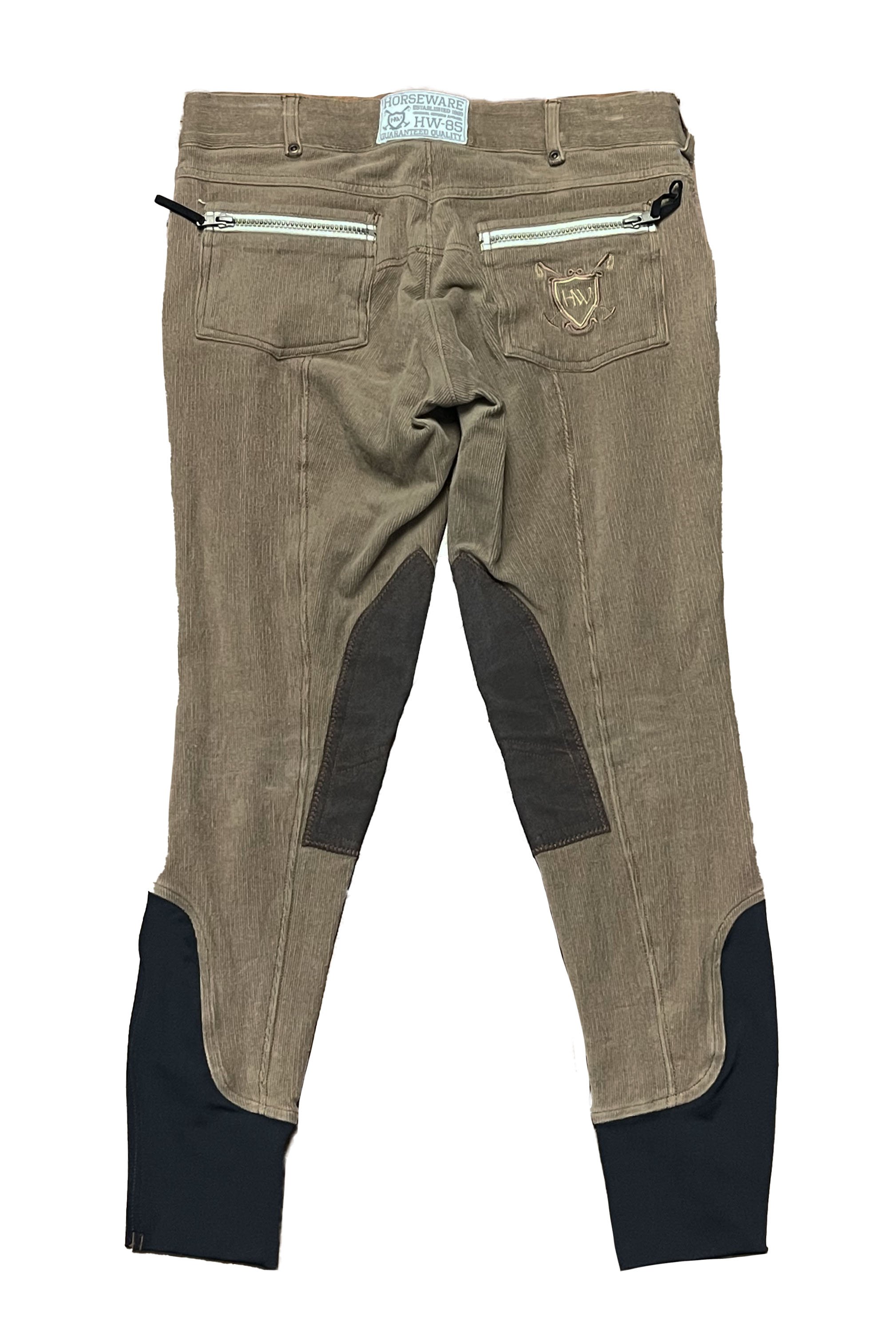 Horseware Corduroy Knee Patch Breech In Coffee - 30R - 2nd Round Equestrian