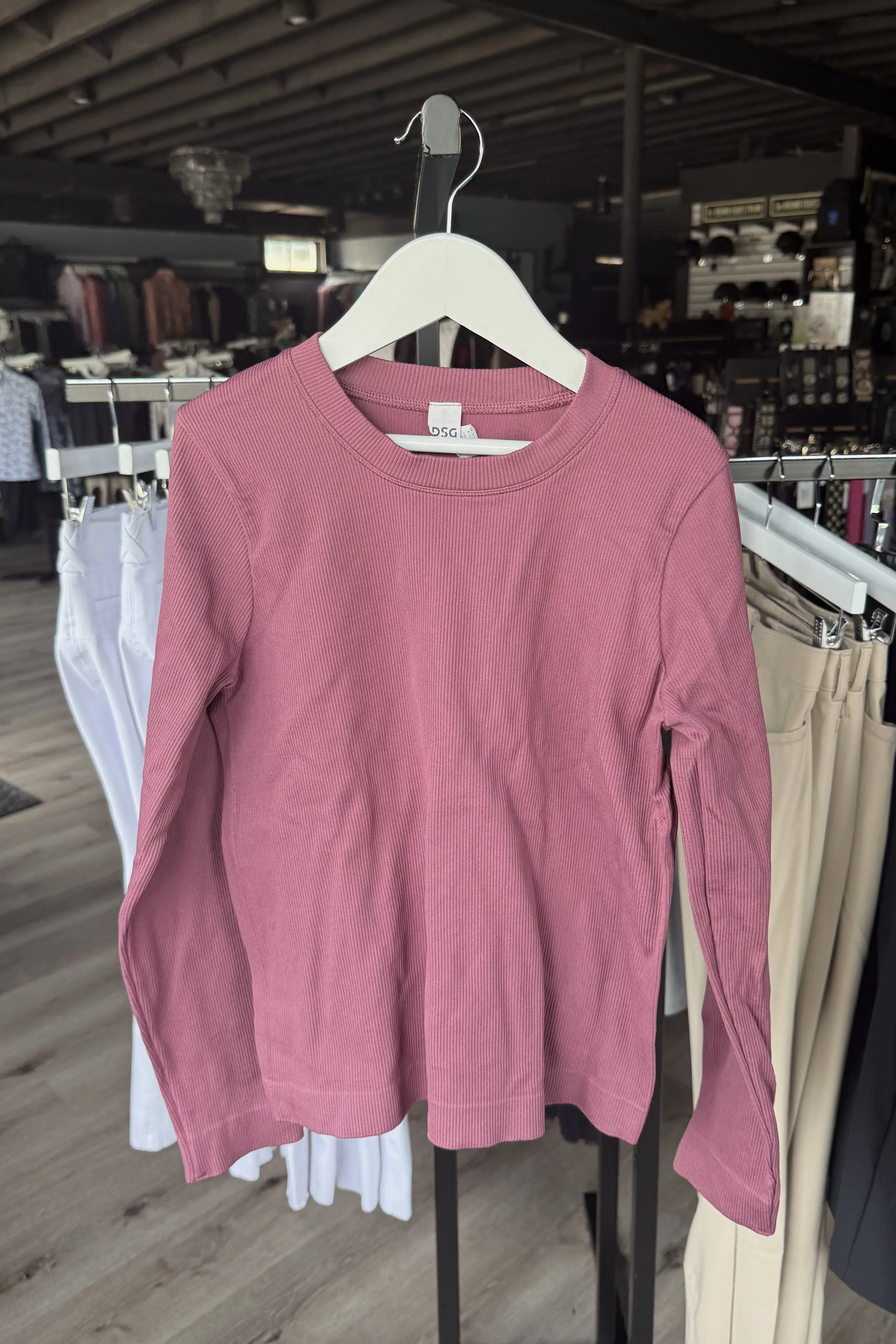 DSG Ribbed Long Sleeve Shirt In Purple - Kids XL