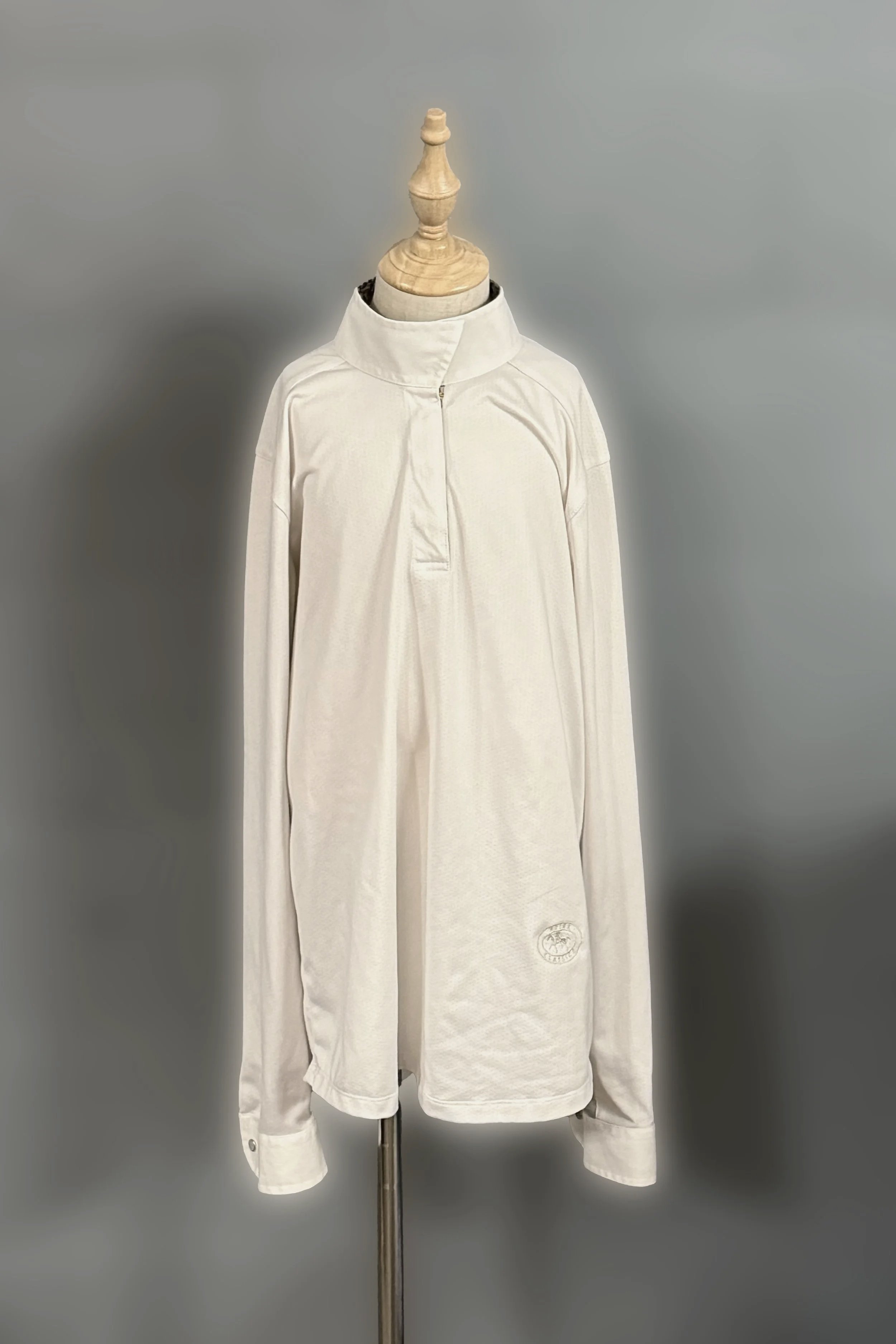 Essex Classics Talent Yarn Long Sleeve Show Shirt In White - Kids XL