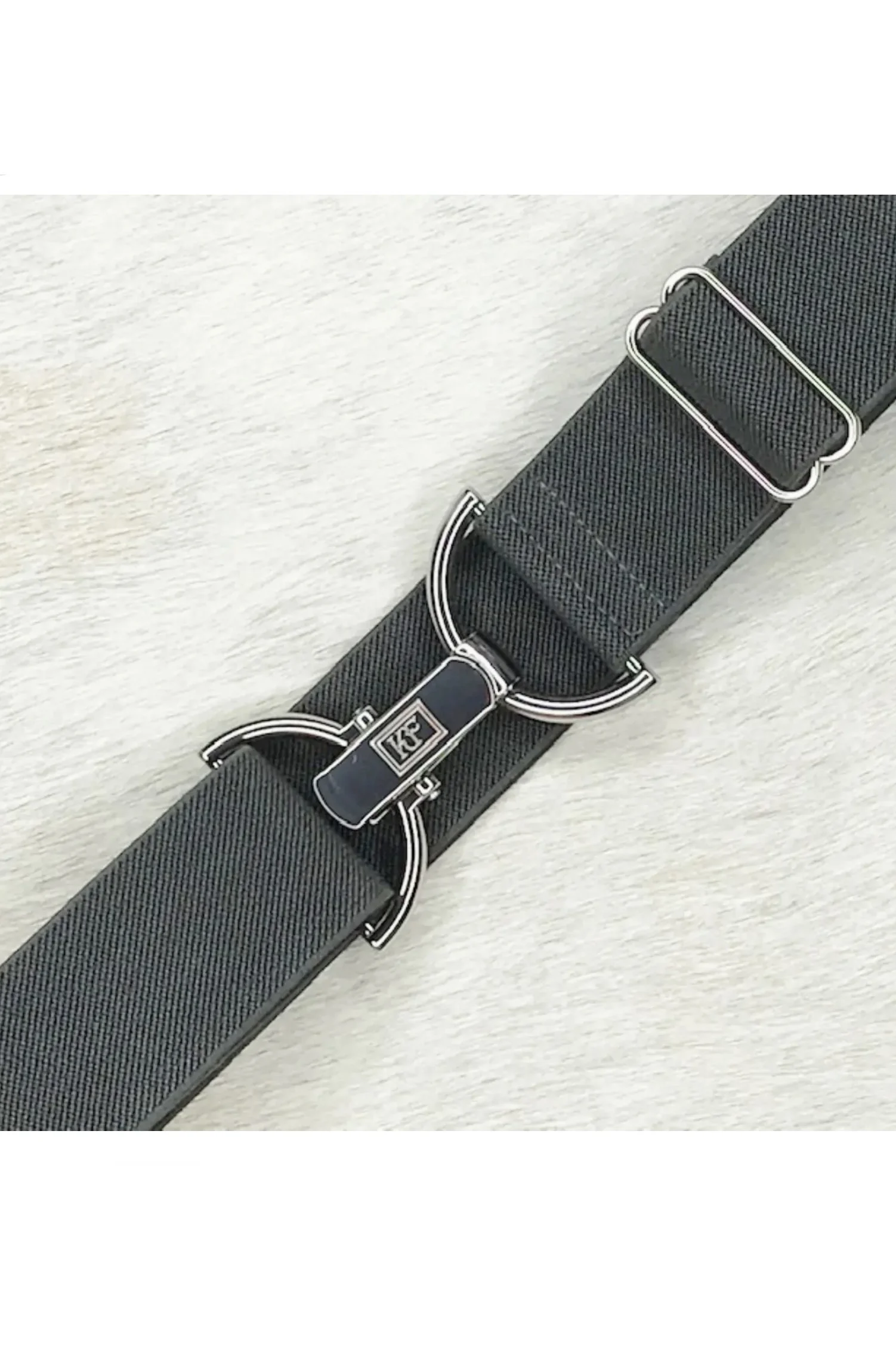 KF Clip Adjustable Belt In Dark Gray & Silver