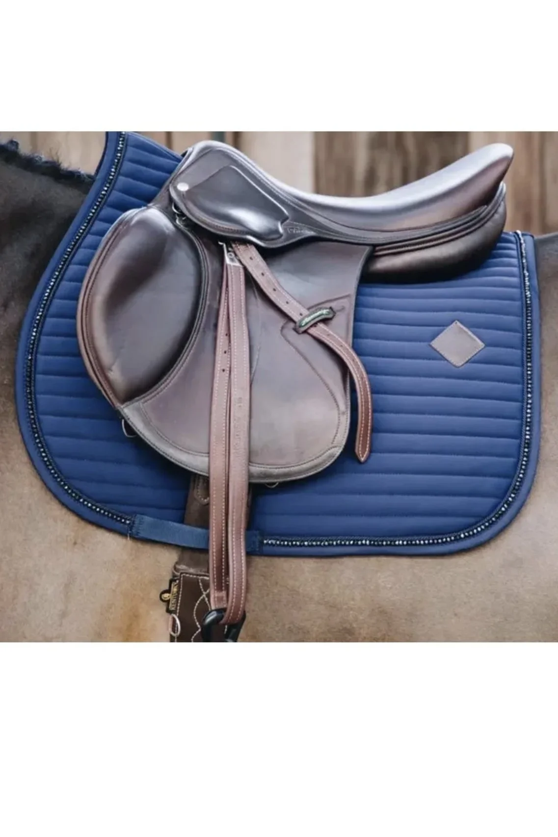 Kentucky Horsewear Pearls Saddle Pad Jumping In Navy - Size Full