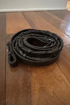 Leather Laced Reins In Brown - Size Cob