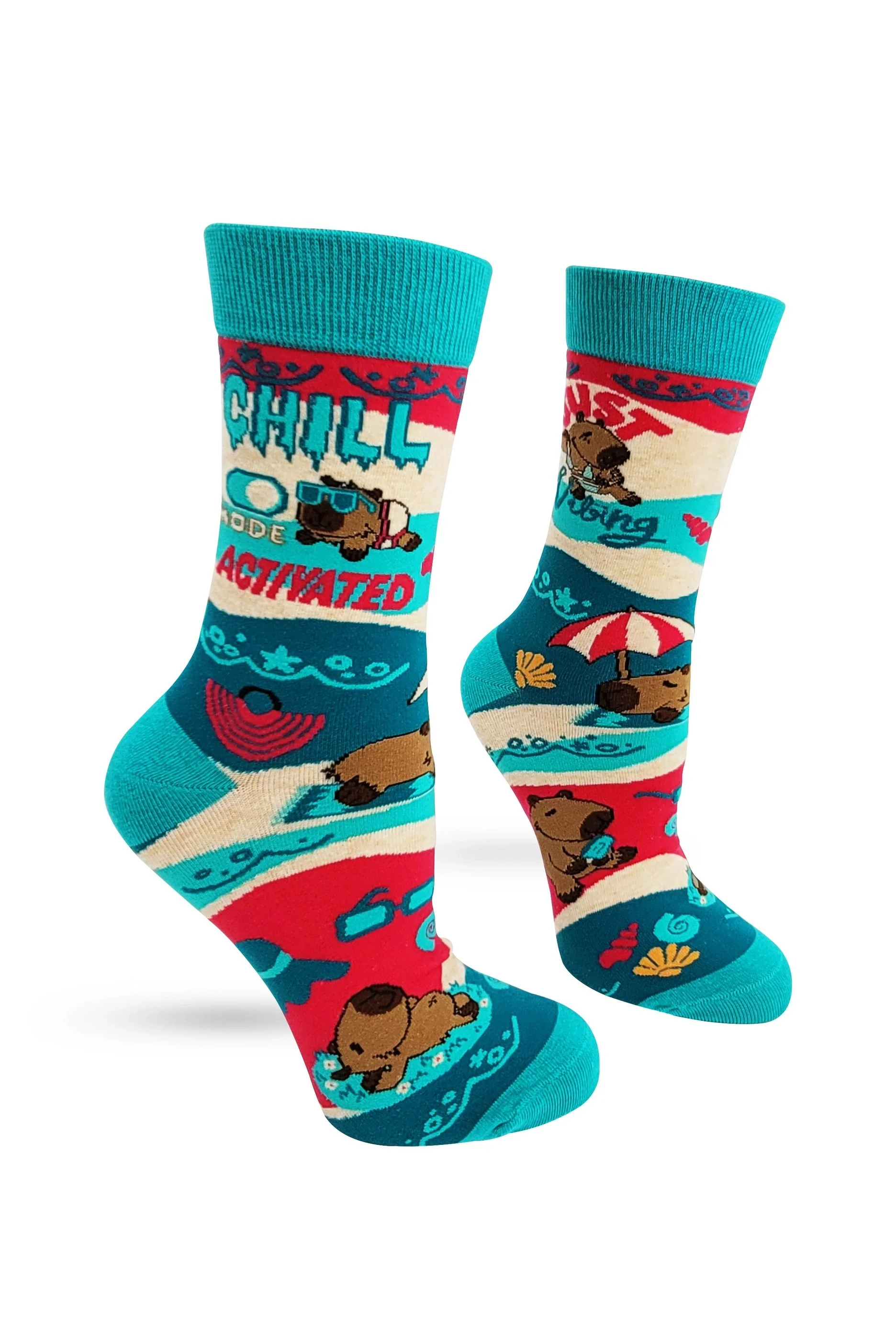 Fabdaz Chill Mode Activated Capybara Ladies' Crew Socks