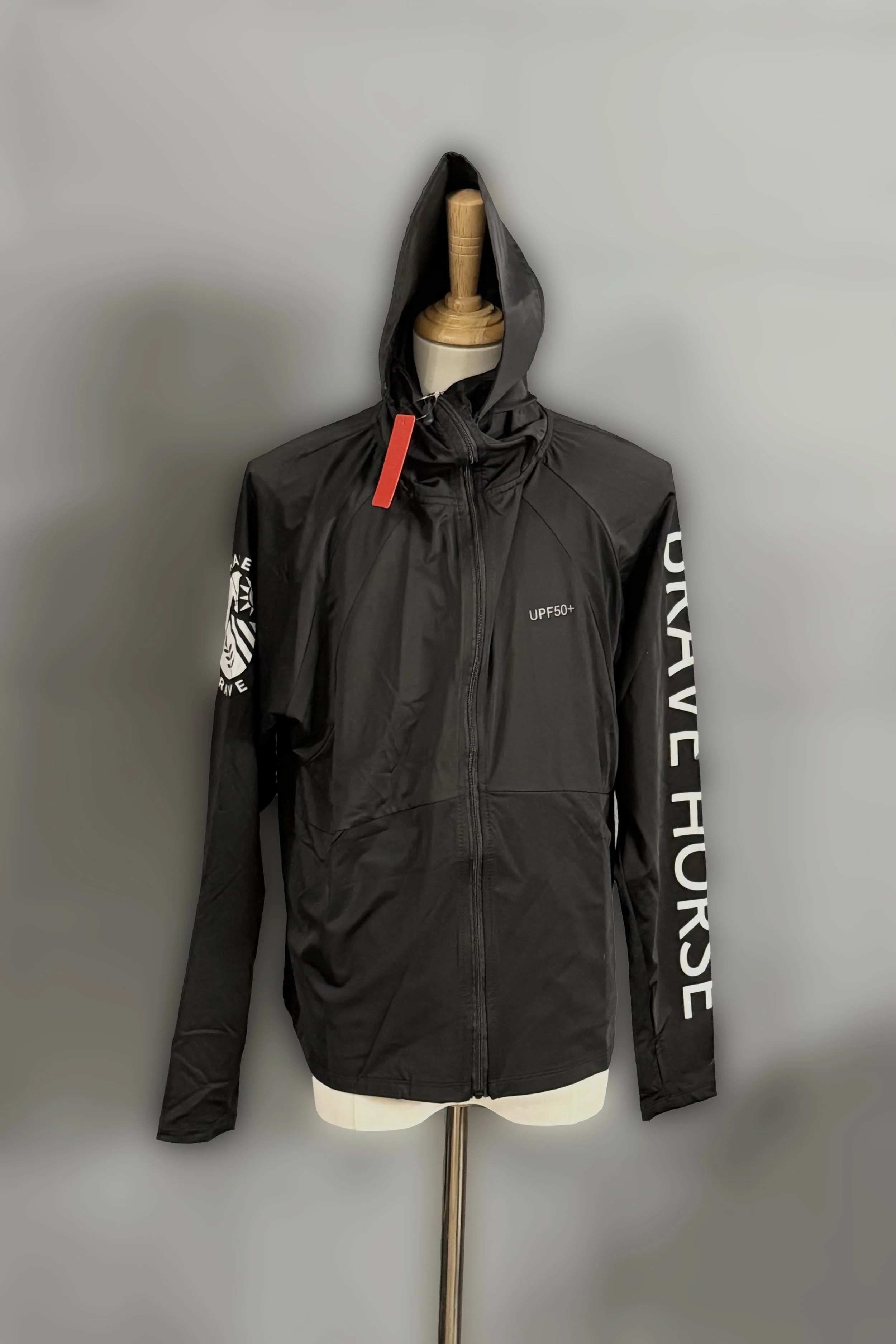 Tech UPF 50+ Light Zip Up With Logo In Black - Size Small