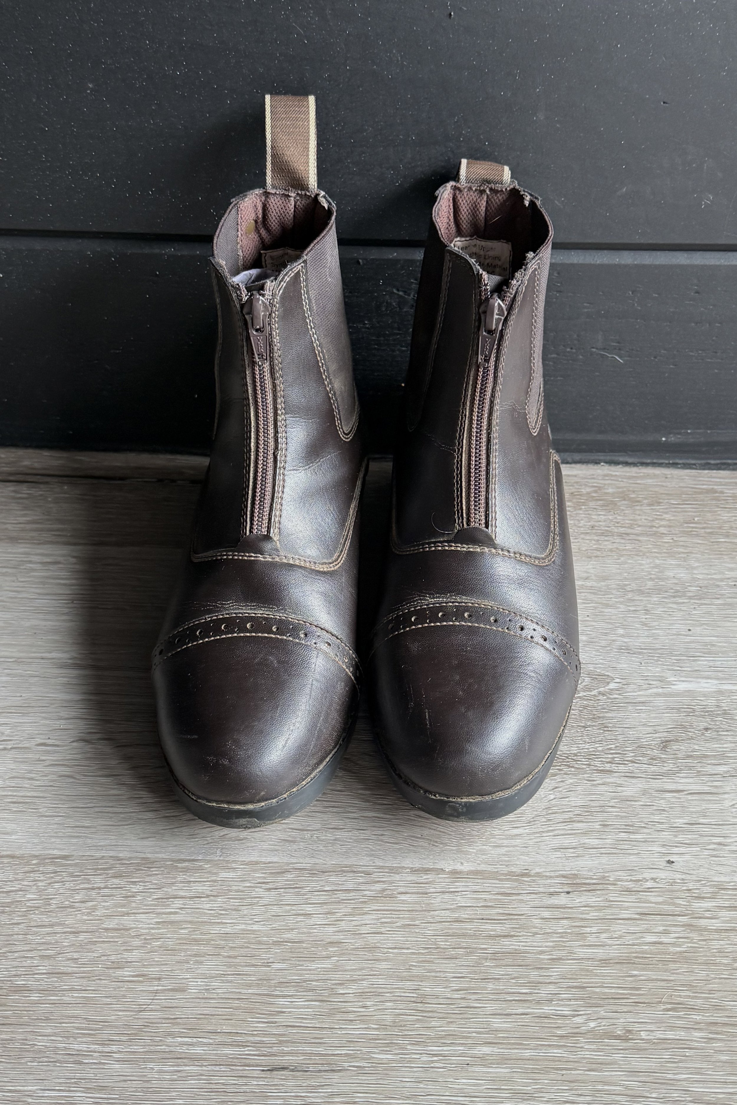 Equistar All Weather Zip Paddock Boots In Brown - Kids 5