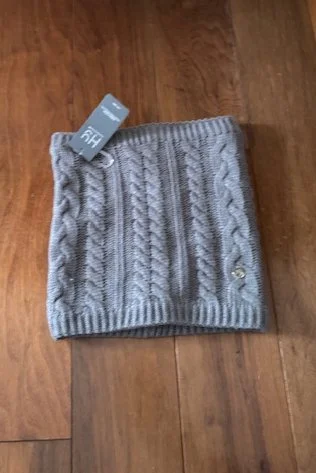 HY Equestrian Melrose Cable Knit Snood in Grey