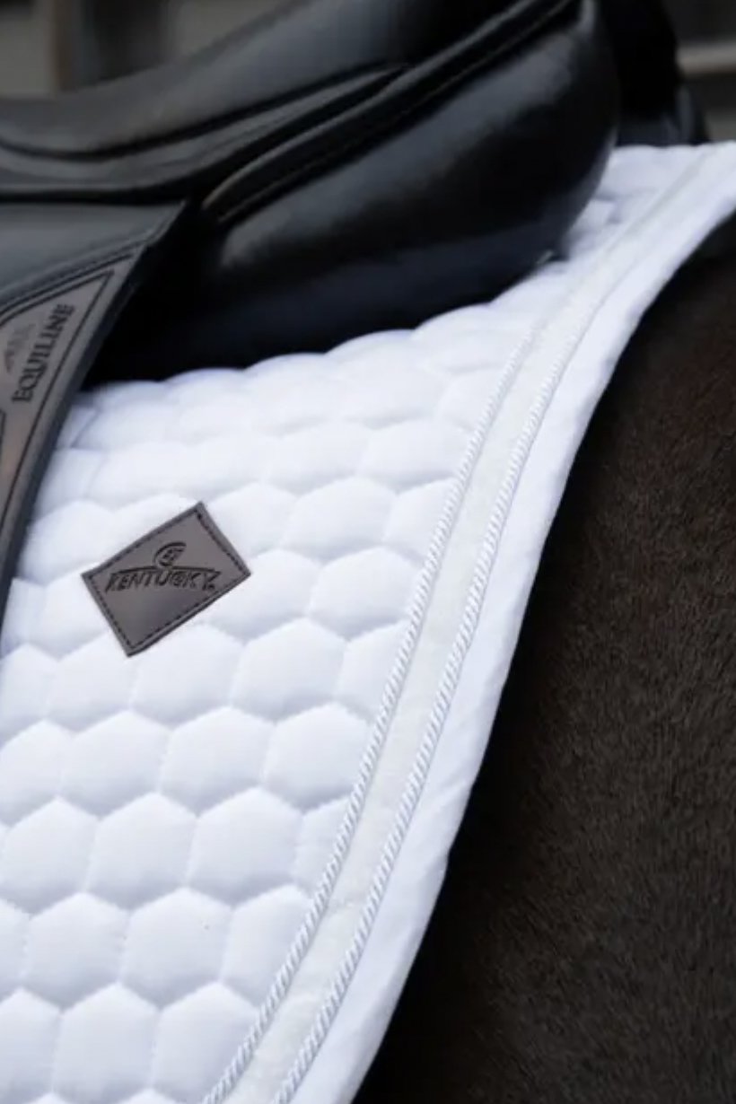 Kentucky Horsewear Dressage Saddle Pad Glitter Band In White/White - 2nd Round Equestrian