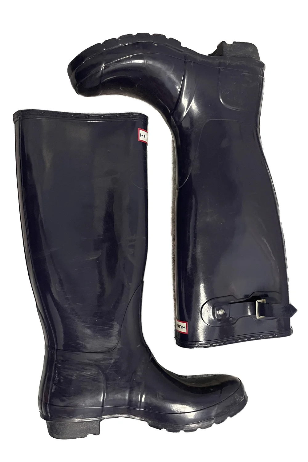 Rain Hunter Wellies Tall Size Hunter Women Hunter Black Tall Gloss Rain Boots display picture 1