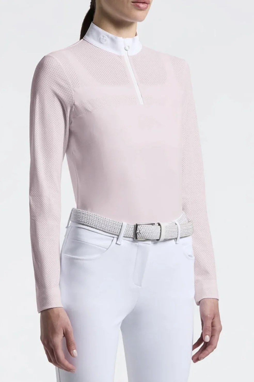 CAVALLERIA TOSCANA PERFORATED LONG SLEEVED COMPETITION SHIRT IN VIOLET ICE