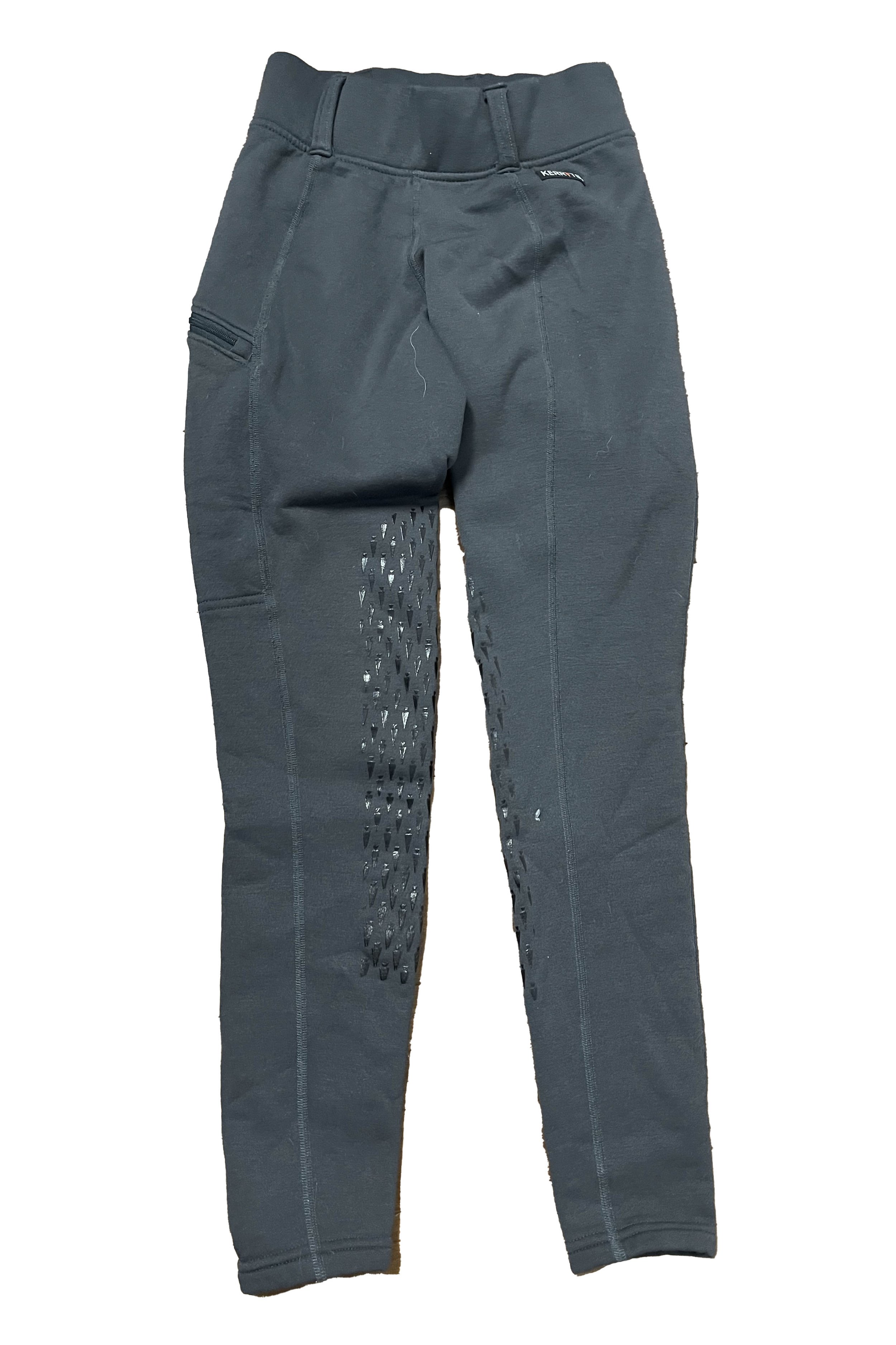 Kerrits Power Stretch Fleece Tights In Grey - XS - 2nd Round Equestrian