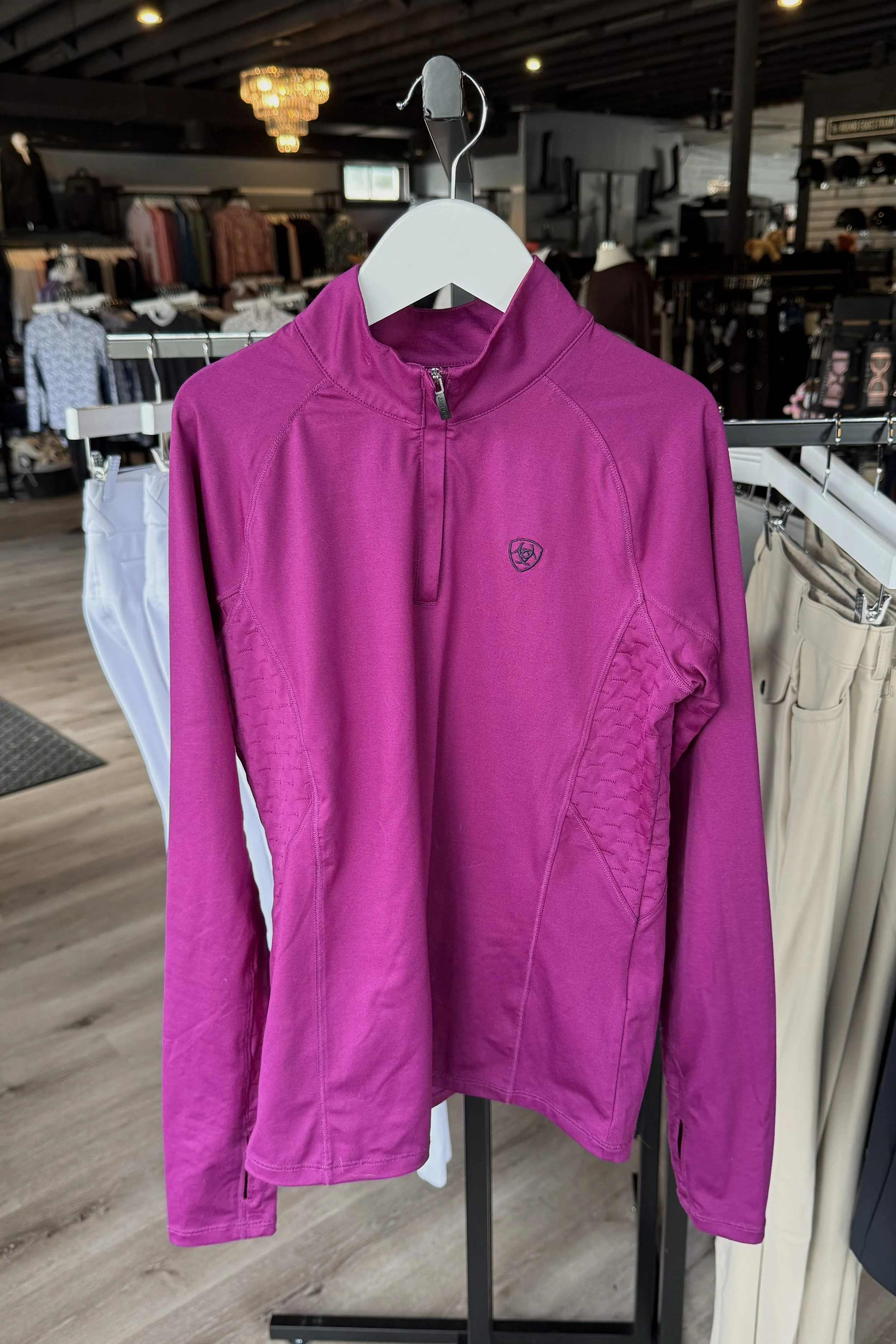 Ariat Lowell 2.0 Long Sleeve Baselayer In Magenta - Kids Large
