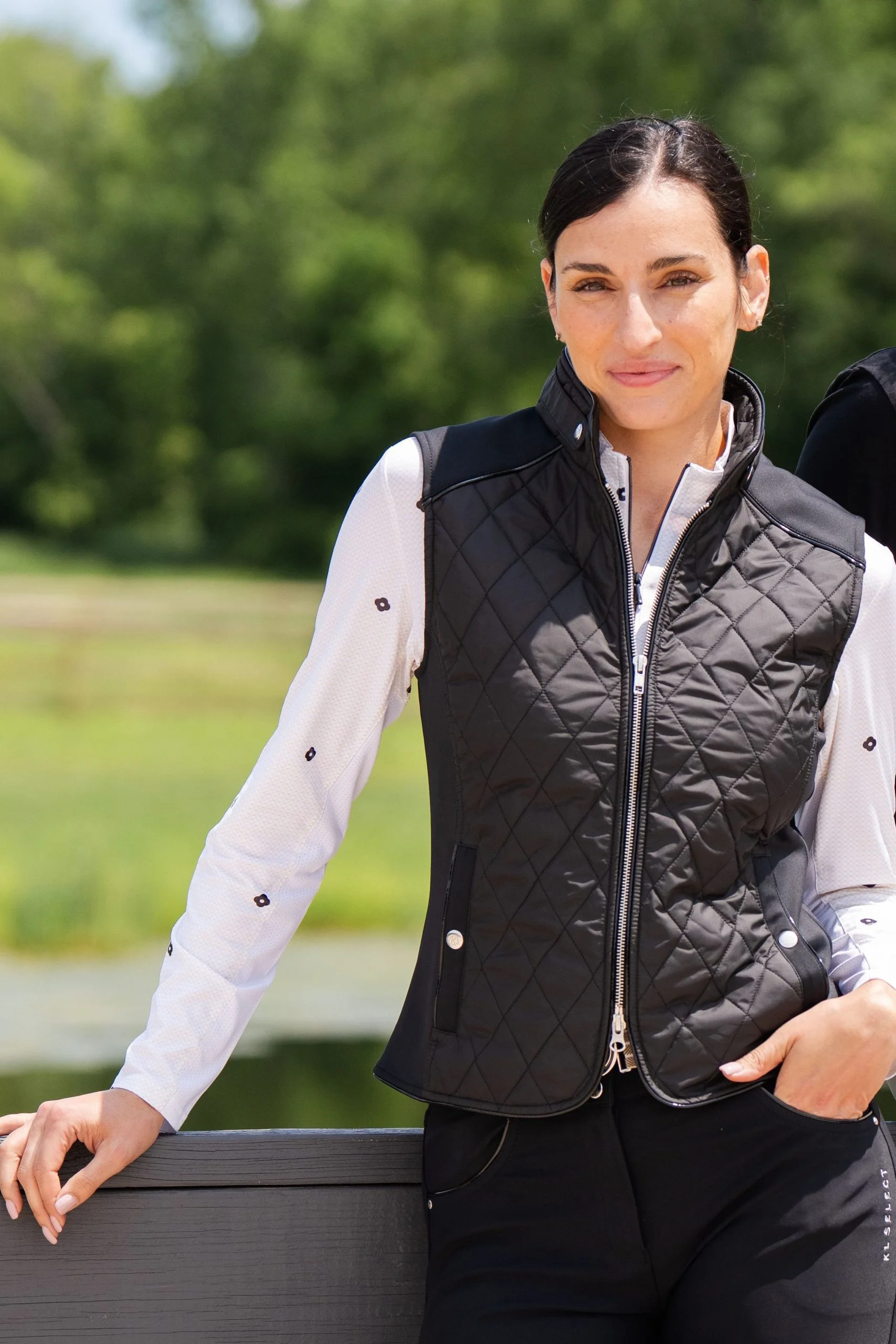 KL Select Women's Taylor Vest In Black & Black Patent