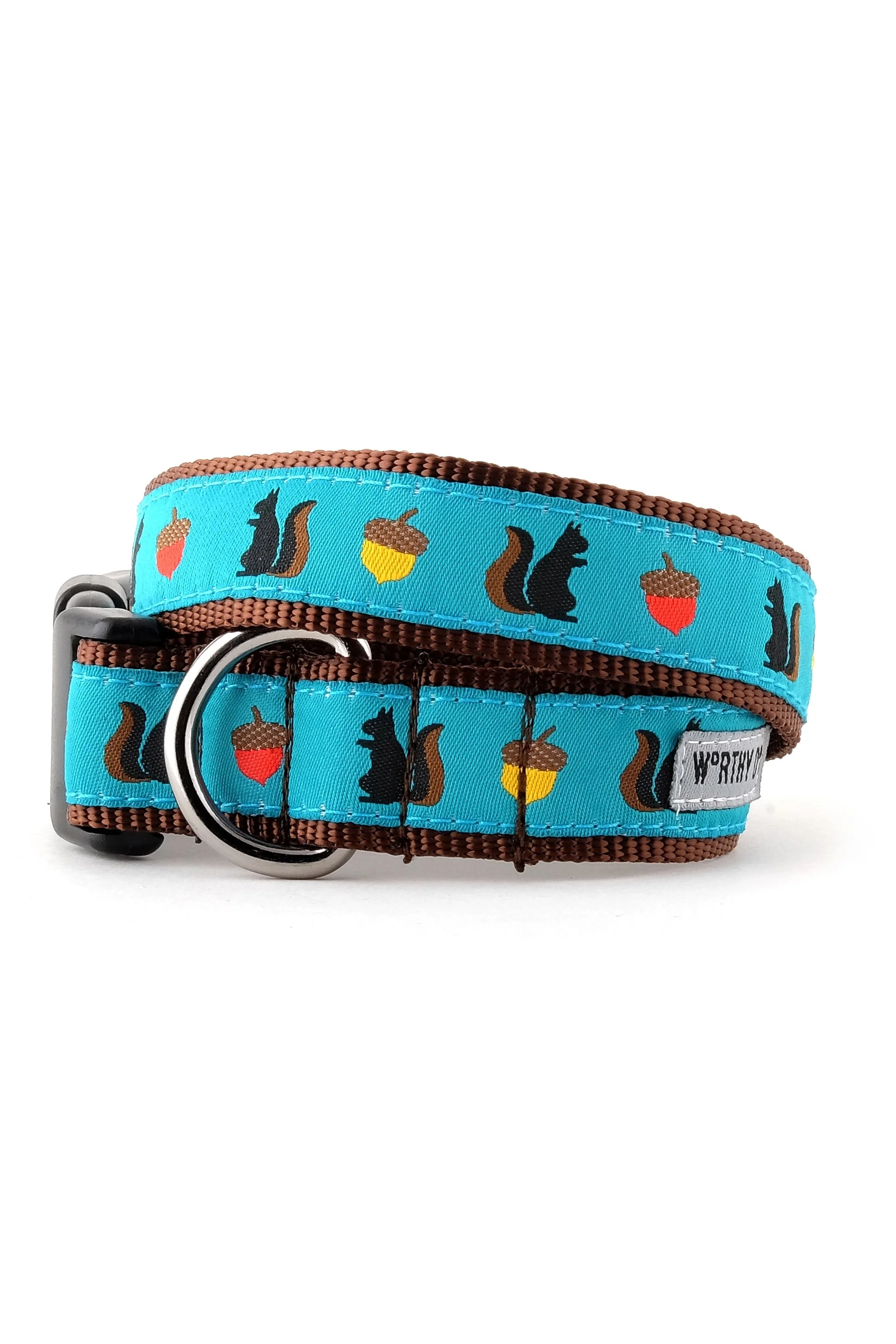 The Worthy Dog Squirrelly Collar In Teal