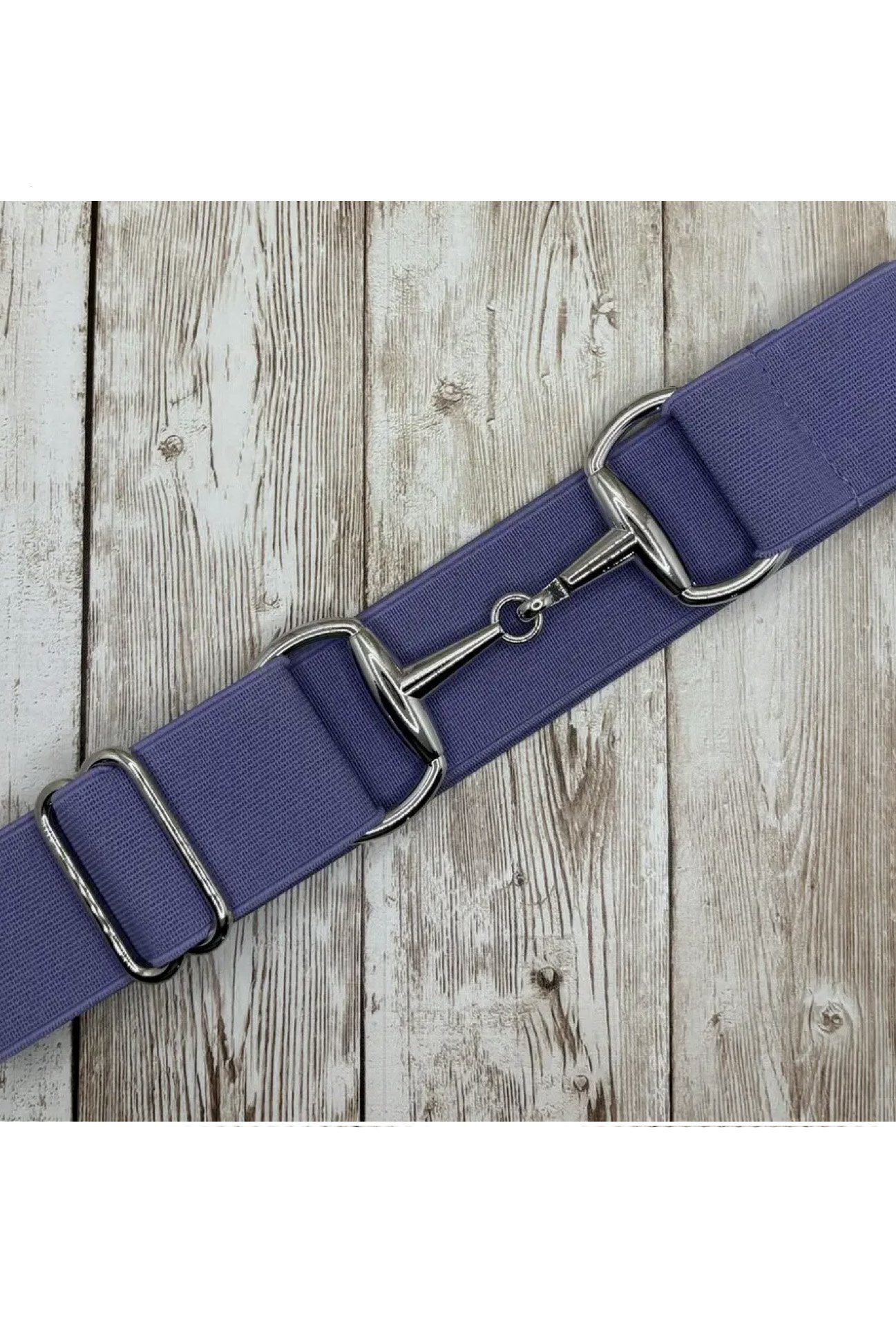 Benny Bows 1.5" Equestrian Elastic Bit Buckle Belt - Solid Lavender